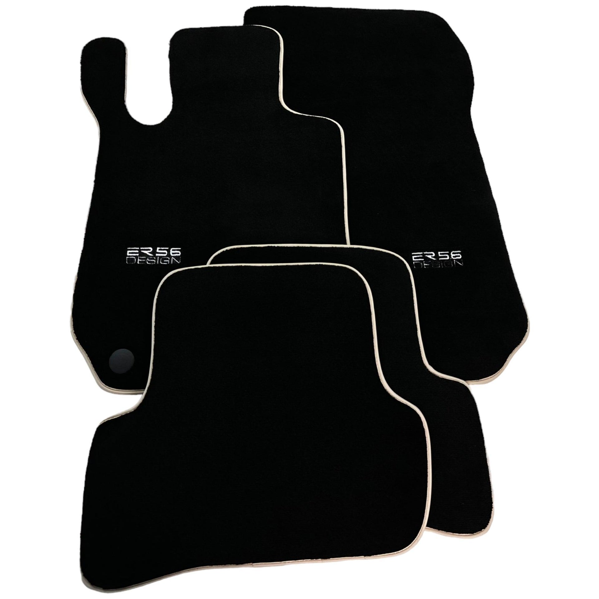 Black Floor Mats For Mercedes-Benz C-Class W204 (2007-2014) ER56 Design - AutoWin