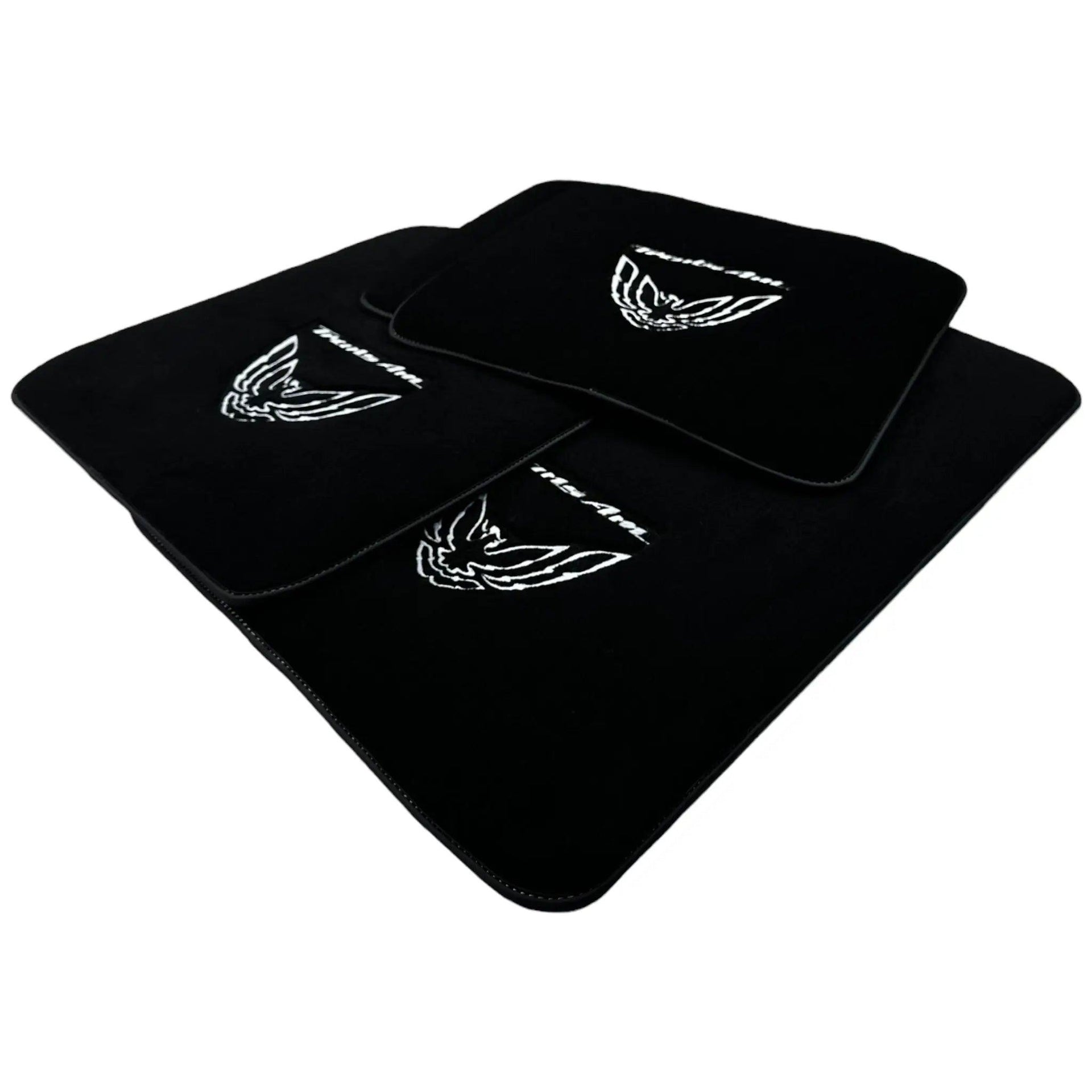 Black Floor Mats for Pontiac FireBird (1970-1981) with Trans Am Logo - AutoWin