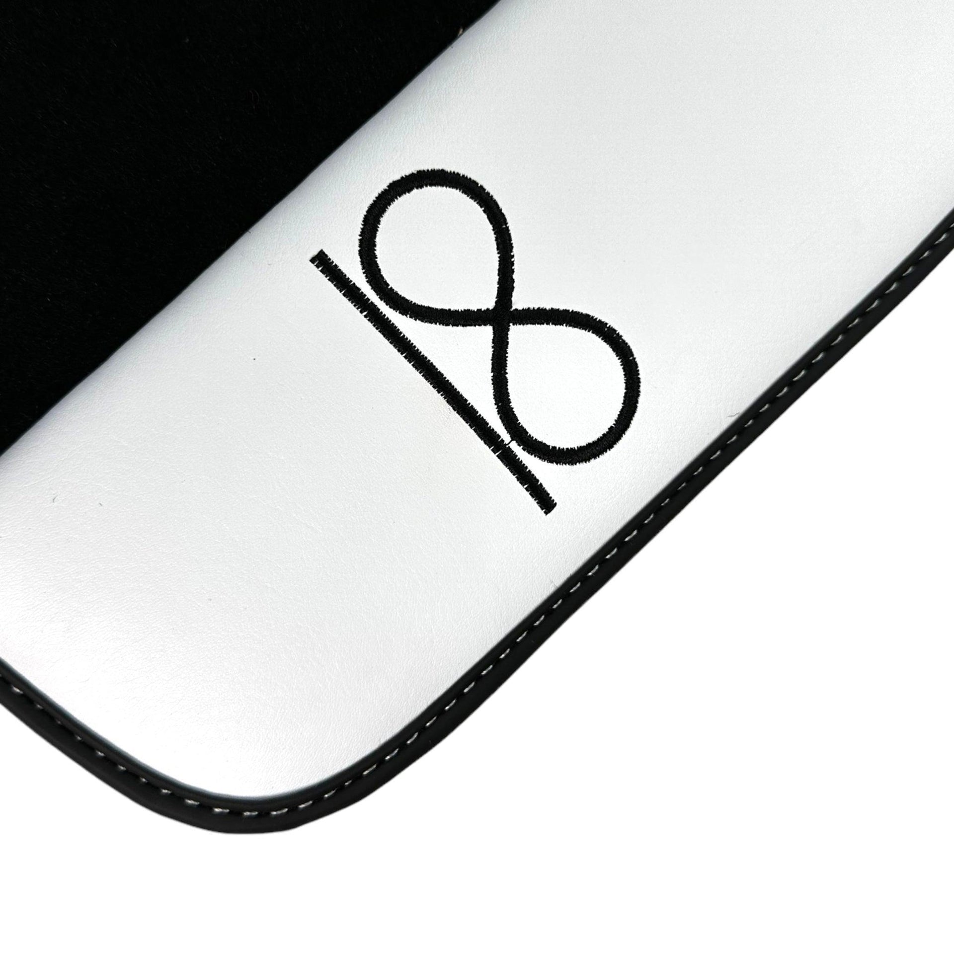 Black Floor Mats For Rolls Royce Spectre (2023-2024) White Leather - AutoWin