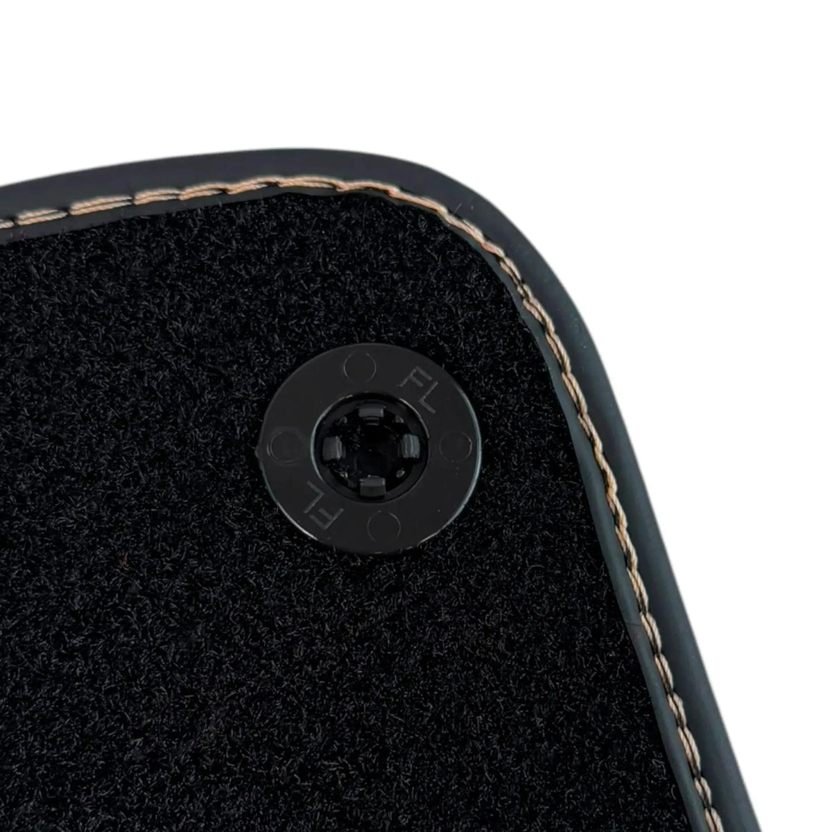 Black Floor Mats for Rolls Royce Wraith (2013–2023) with Golden Leather