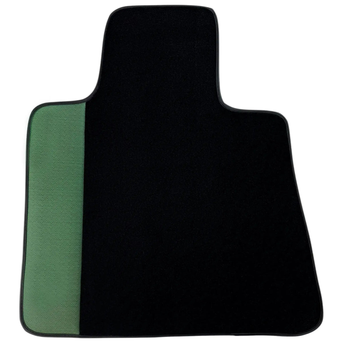 Black Floor Mats for Rolls Royce Wraith (2013–2023) with Green Leather Borders