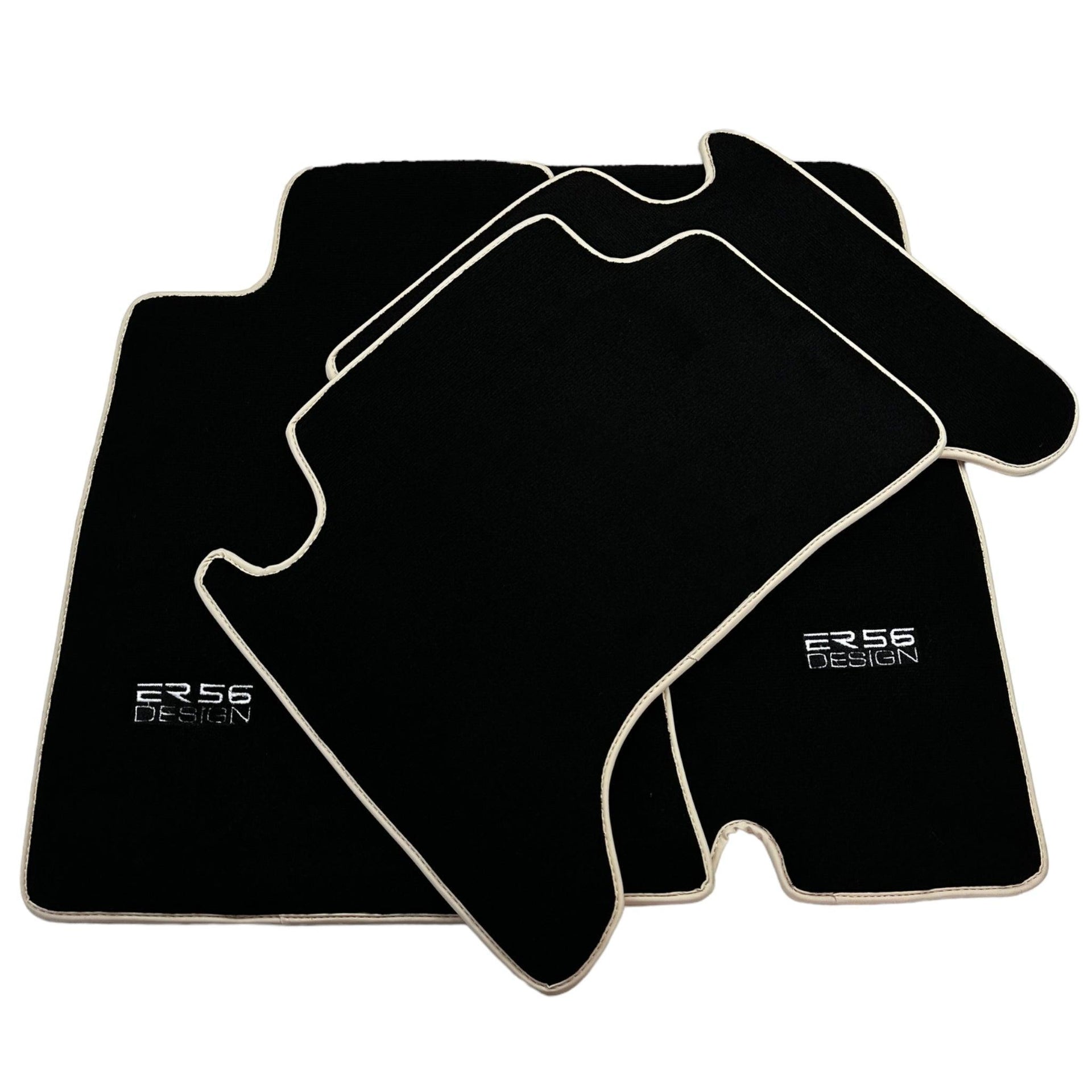 Black Floor Mats For Toyota Land Cruiser 120 (2002-2009) Beige Trim | ER56 Design - AutoWin