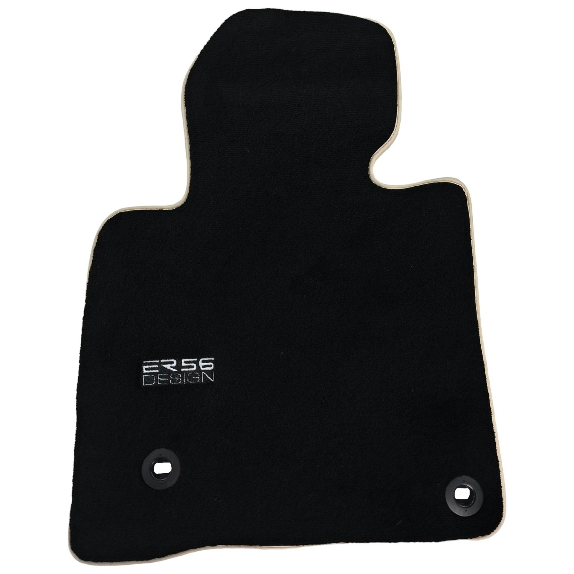 Black Floor Mats For Toyota Land Cruiser 150 (2009-2022) Beige Trim | ER56 Design - AutoWin