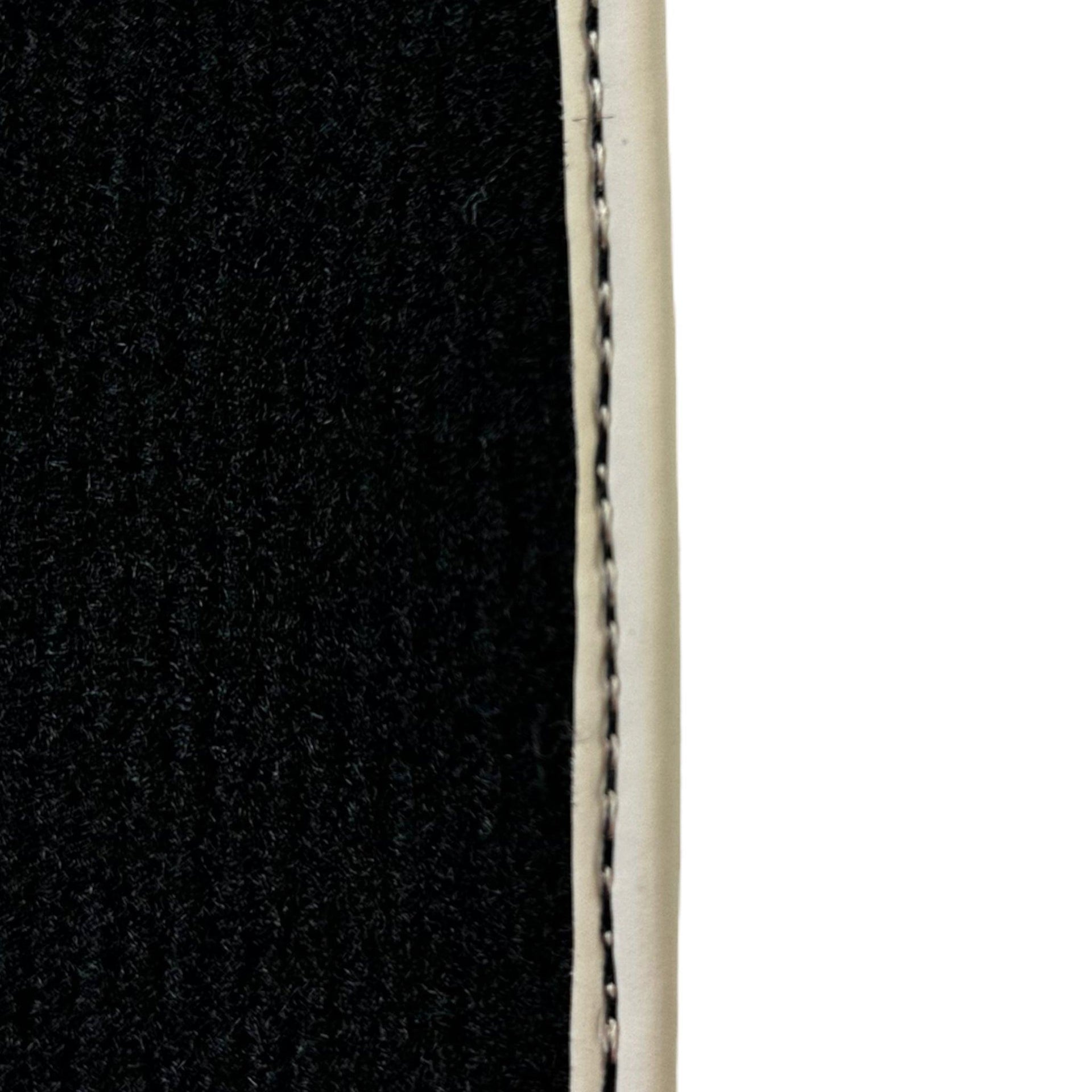 Black Floor Mats For Toyota Land Cruiser 200 (2008-2012) | Beige Trim - AutoWin