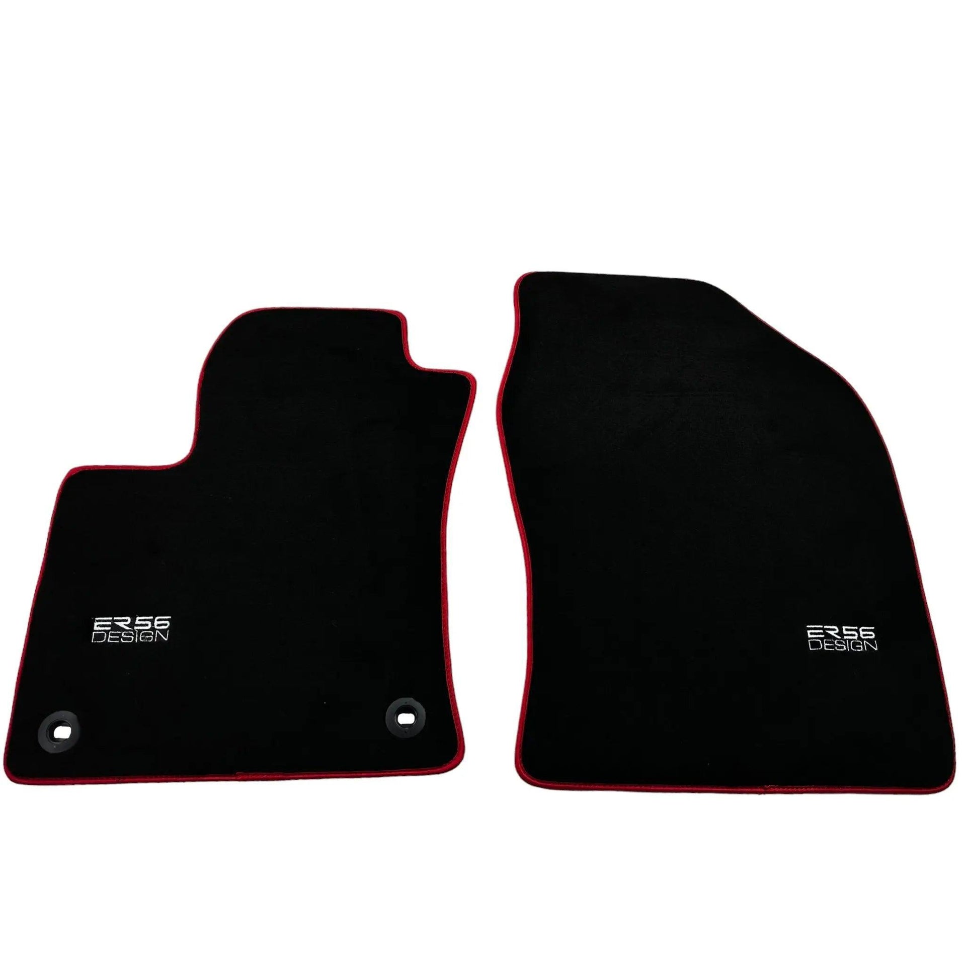 Black Floor Mats for Toyota Prius (2016-2021) ER56 Design with Red Trim - AutoWin