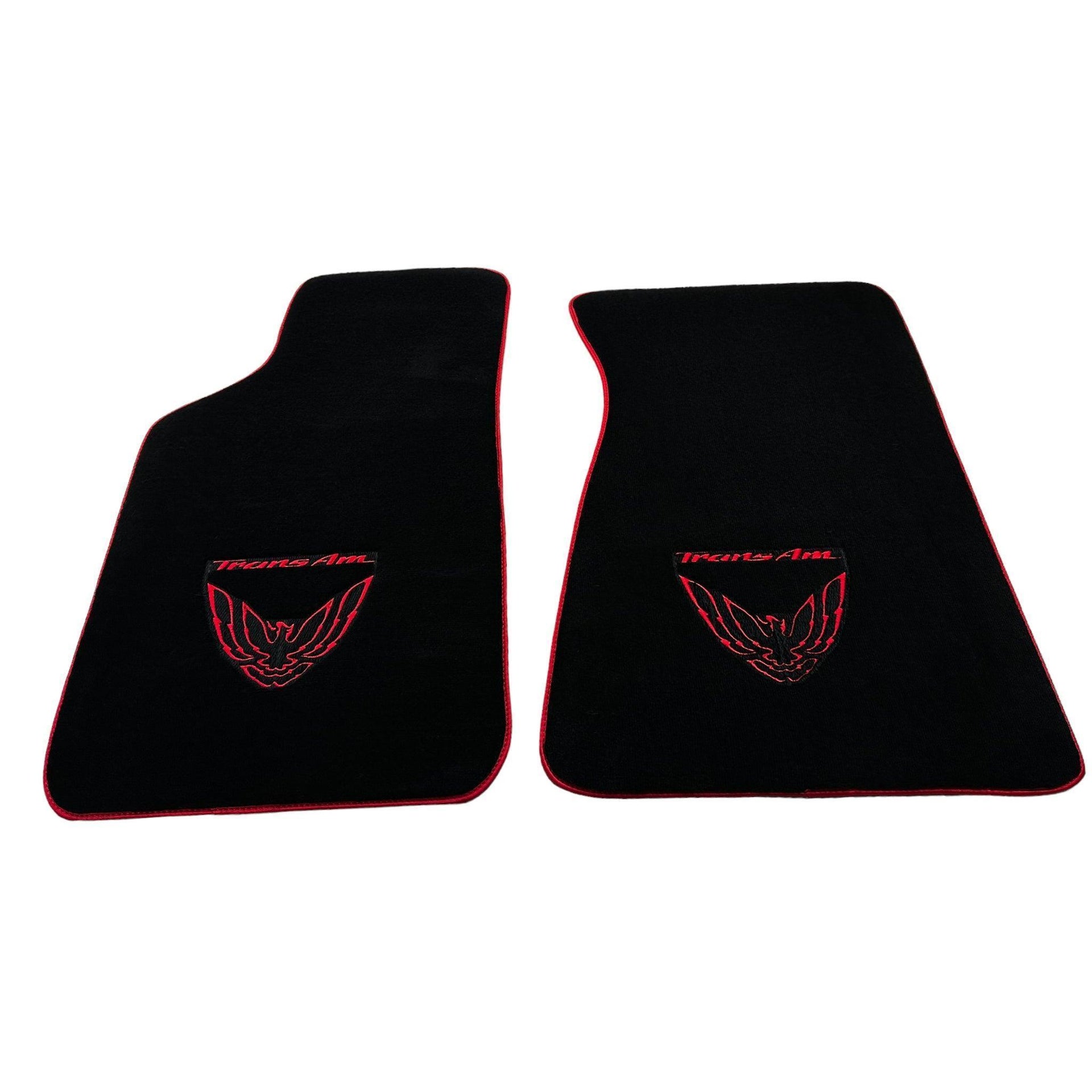 Black Floor Mats Red Trim for Pontiac FireBird (1970-1981) Trans Am - AutoWin