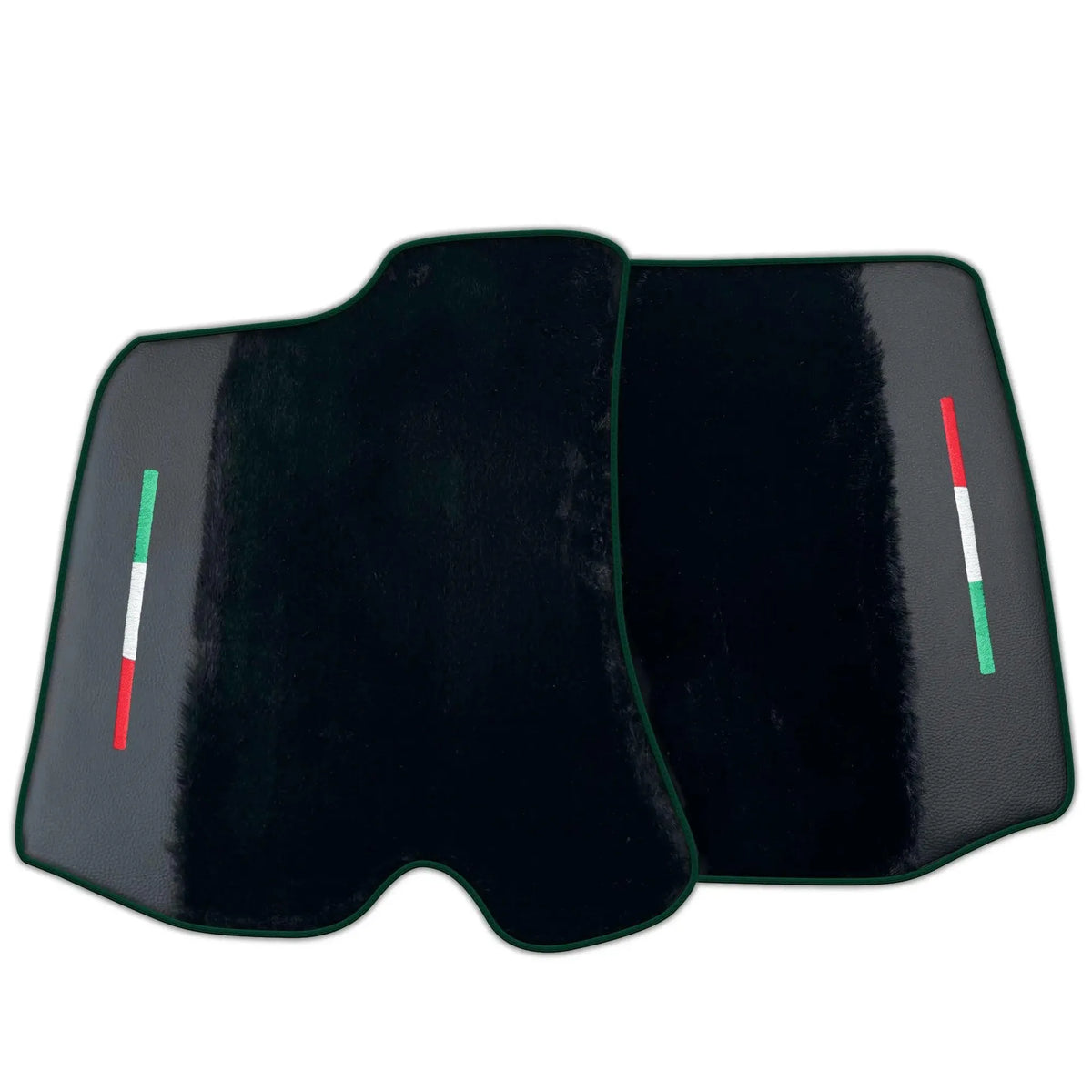 Black Sheepskin Floor Mats for Ferrari Portofino M (2018-2023) with Leather | Various Trim Colors