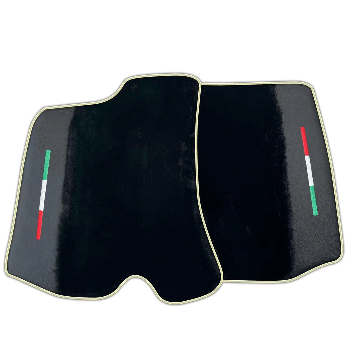 Black Sheepskin Floor Mats for Ferrari Portofino M (2018-2023) with Leather | Various Trim Colors