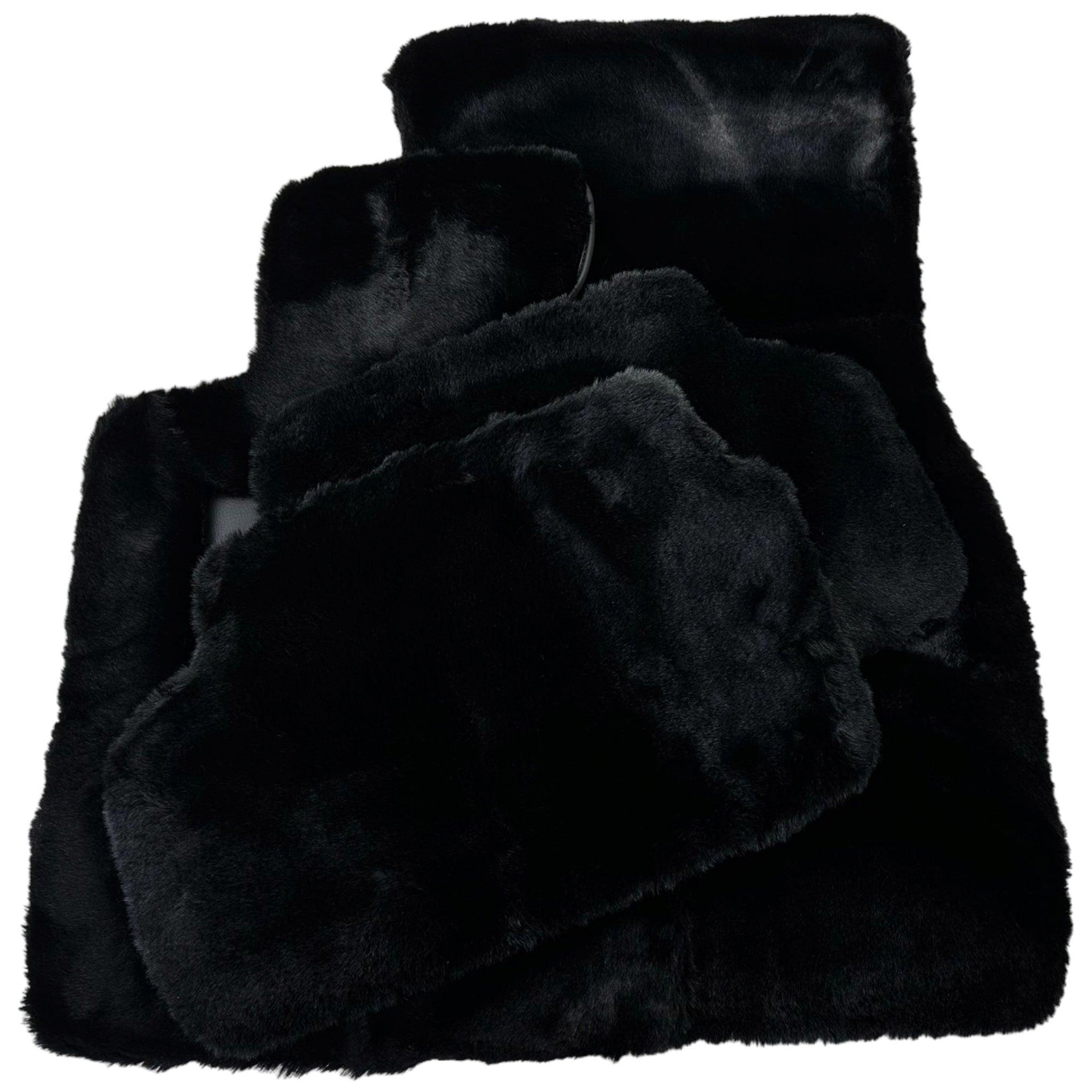 Black Sheepskin Floor Mats for Rolls-Royce Cullinan (2018-2023) No Steps Edition - AutoWin