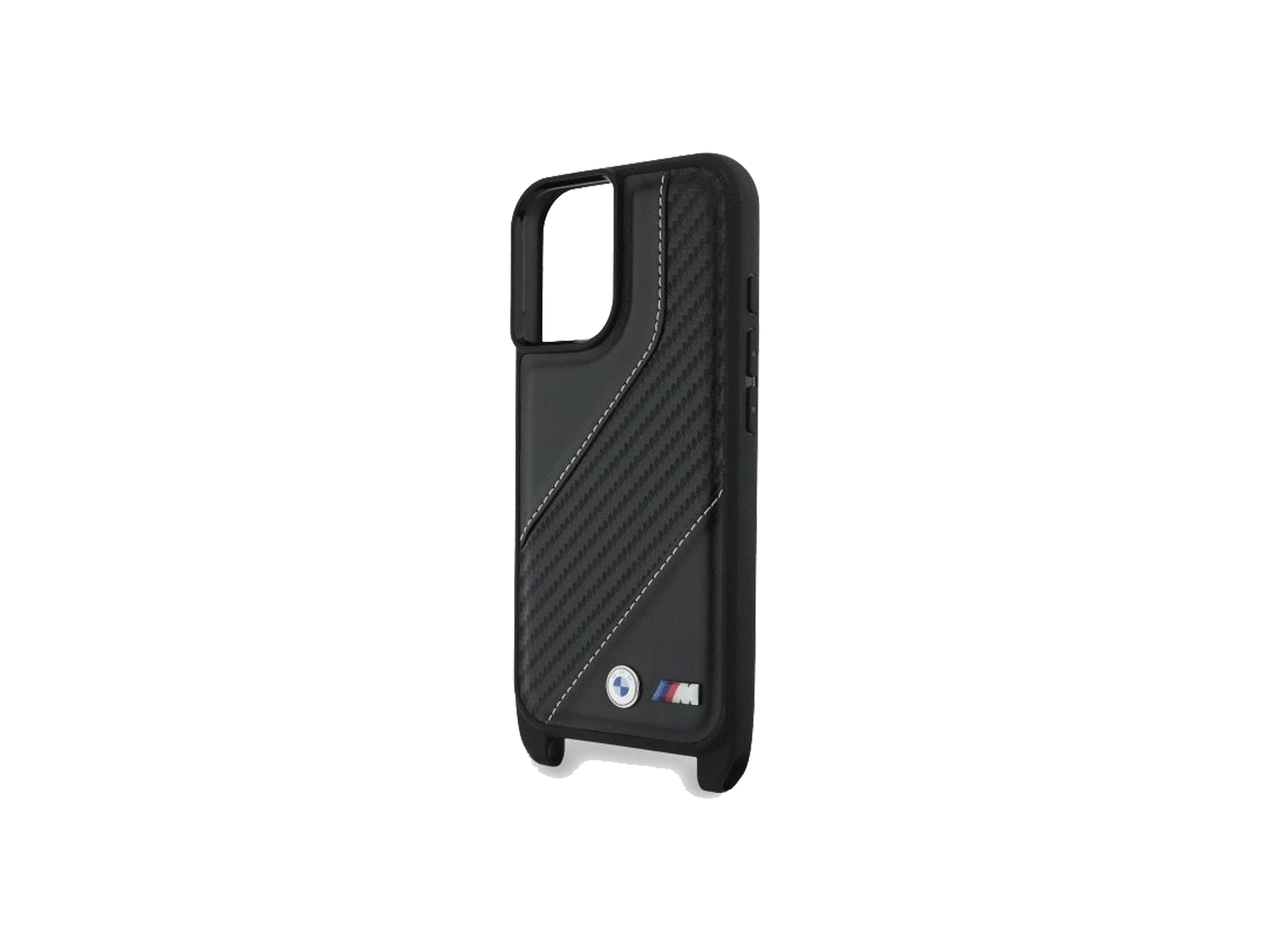 Black BMW M Edition Carbon Stripe & Strap Hardcase for iPhone 16 (6.1")