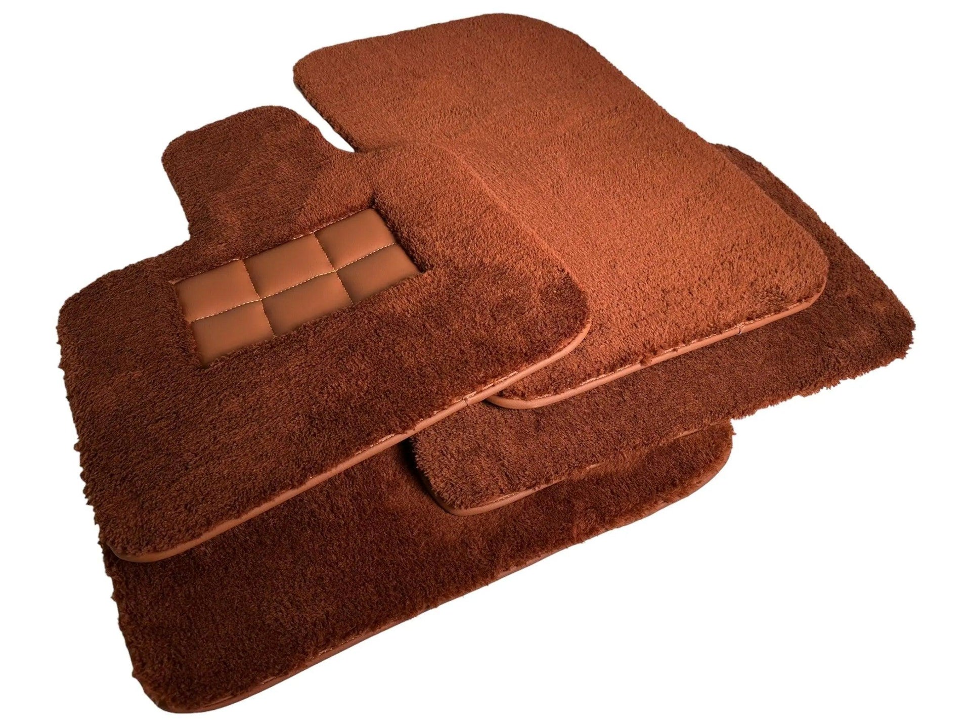 Brown Sheepskin Floor Mats For Bentley Bentayga (2015-2023) Er56 Design Brand - AutoWin