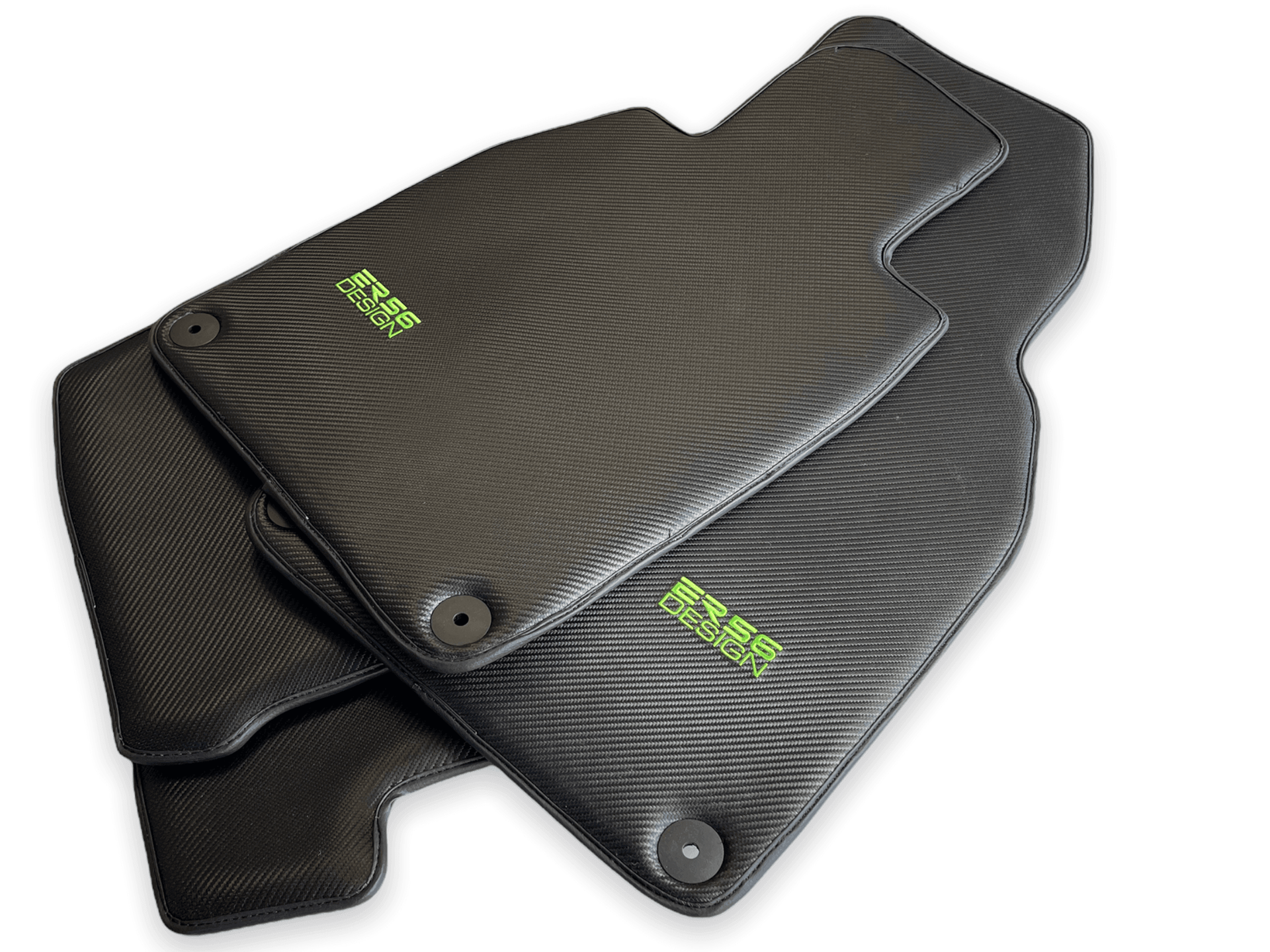 Carbon Fiber Floor Mats for Porsche Cayenne (2010-2018) Green Sewing - AutoWin