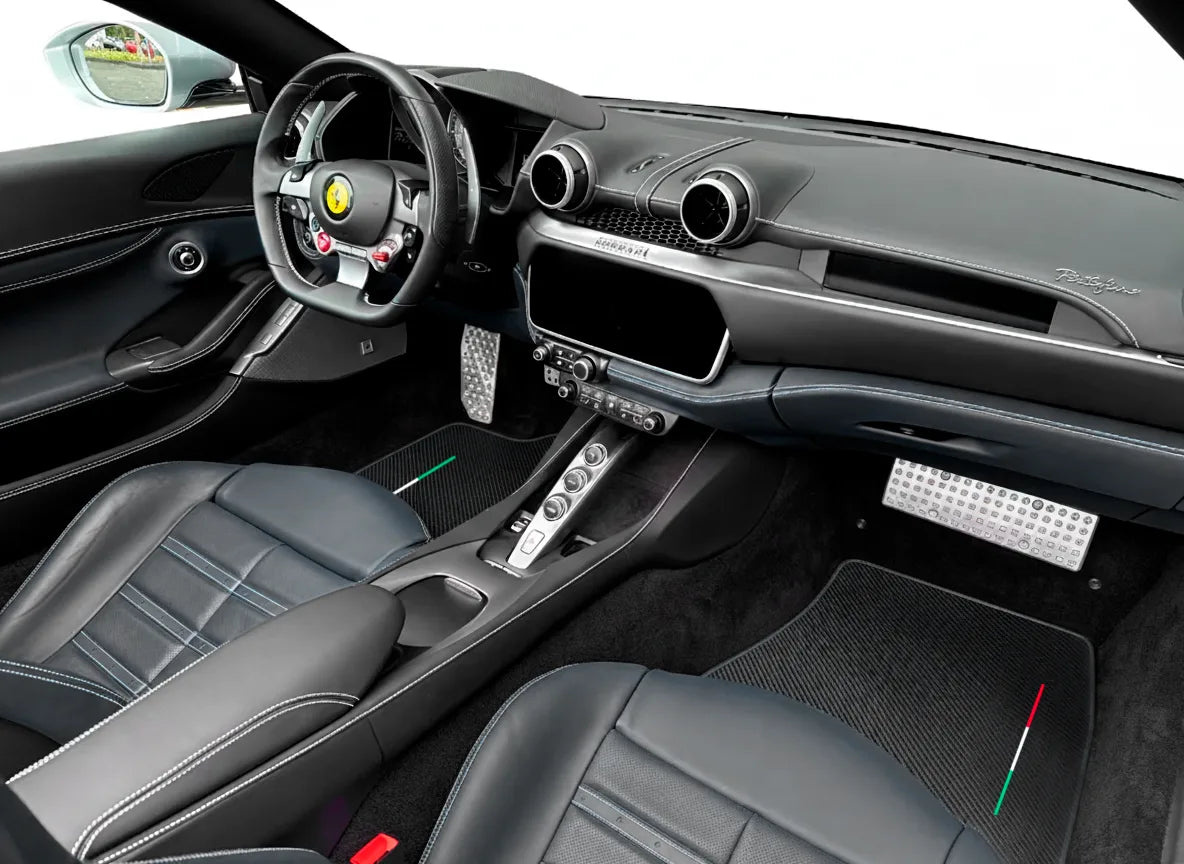 Carbon Fiber Leather Floor Mats For Ferrari Portofino (2018-2023)