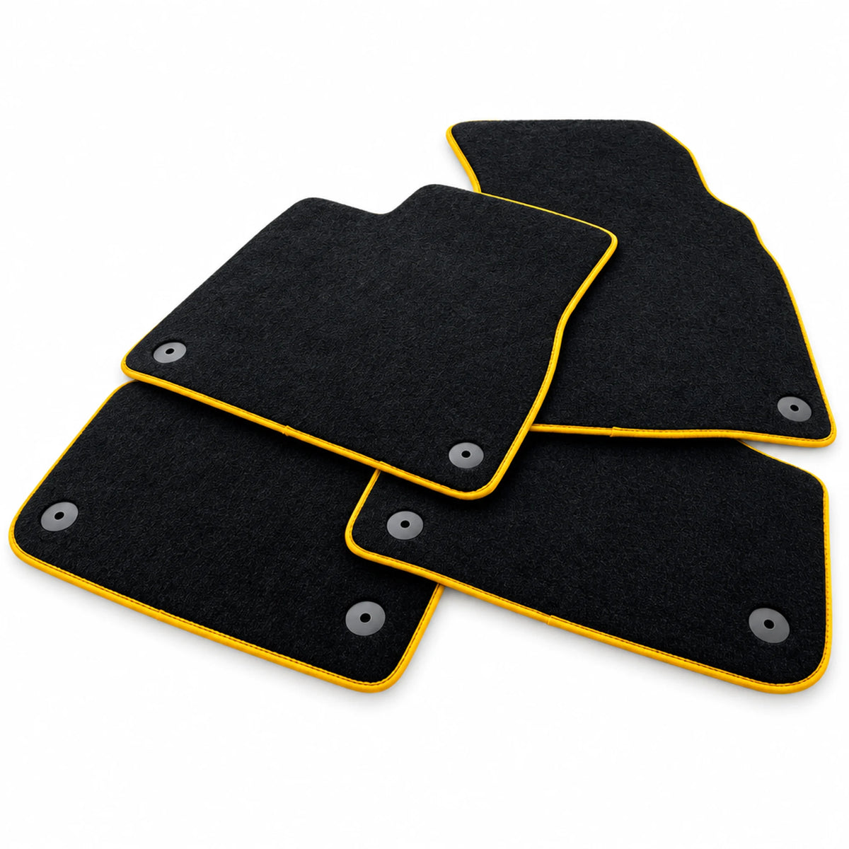 Customizable Floor Mats For Lamborghini Urus Black Tailored With Yellow Trim - AutoWin