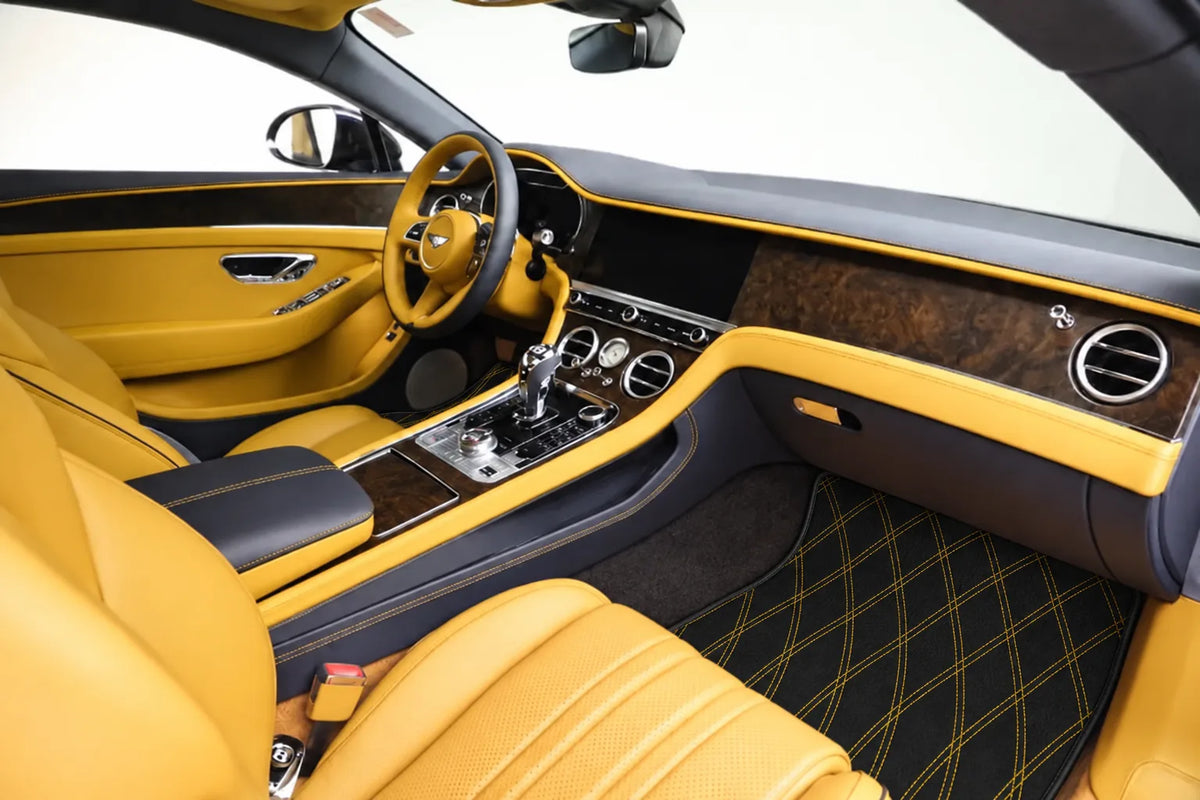 Customizable Leather Floor Mats with AW34 Pattern for Bentley Continental GT (2018-2023) inside the vehicle