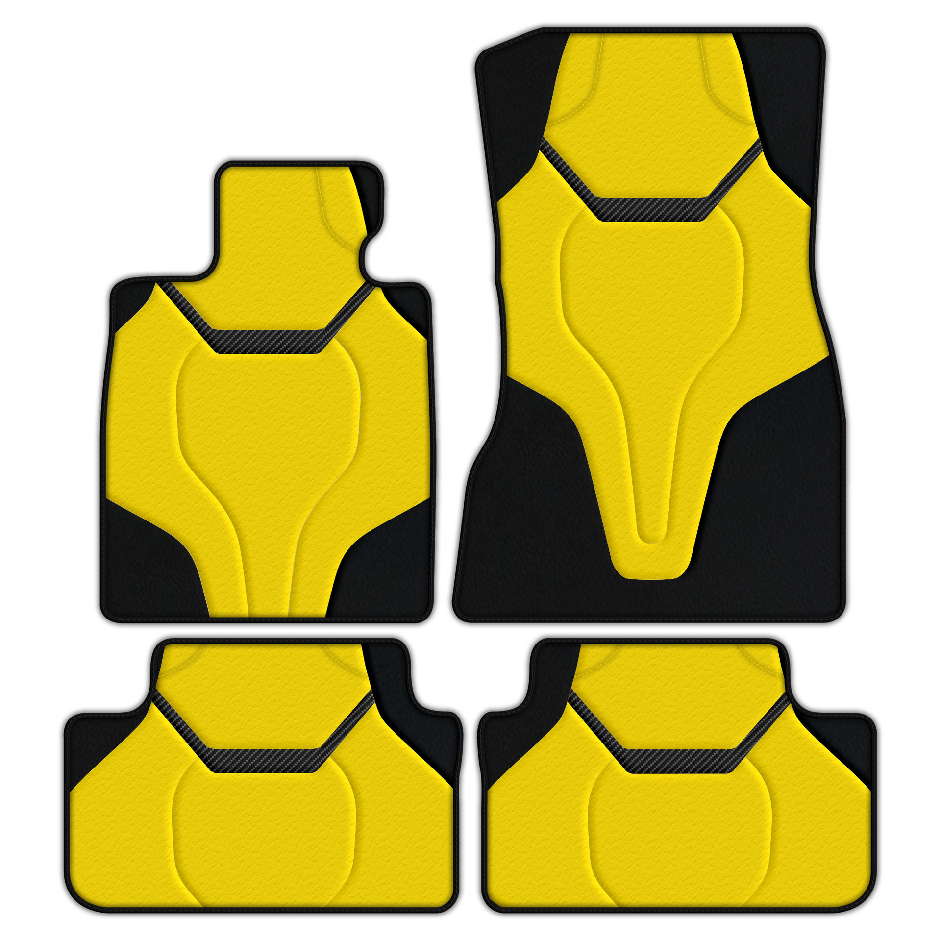 Customizable Leather Floor Mats with AW43 Pattern installed in BMW 5 Series F11 (2010-2017) touring interior