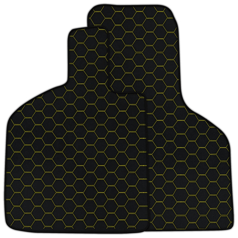 Alfombrillas de coche de cuero personalizables con patrón hexagonal simétrico para Lamborghini Huracan STO (2021-2024)