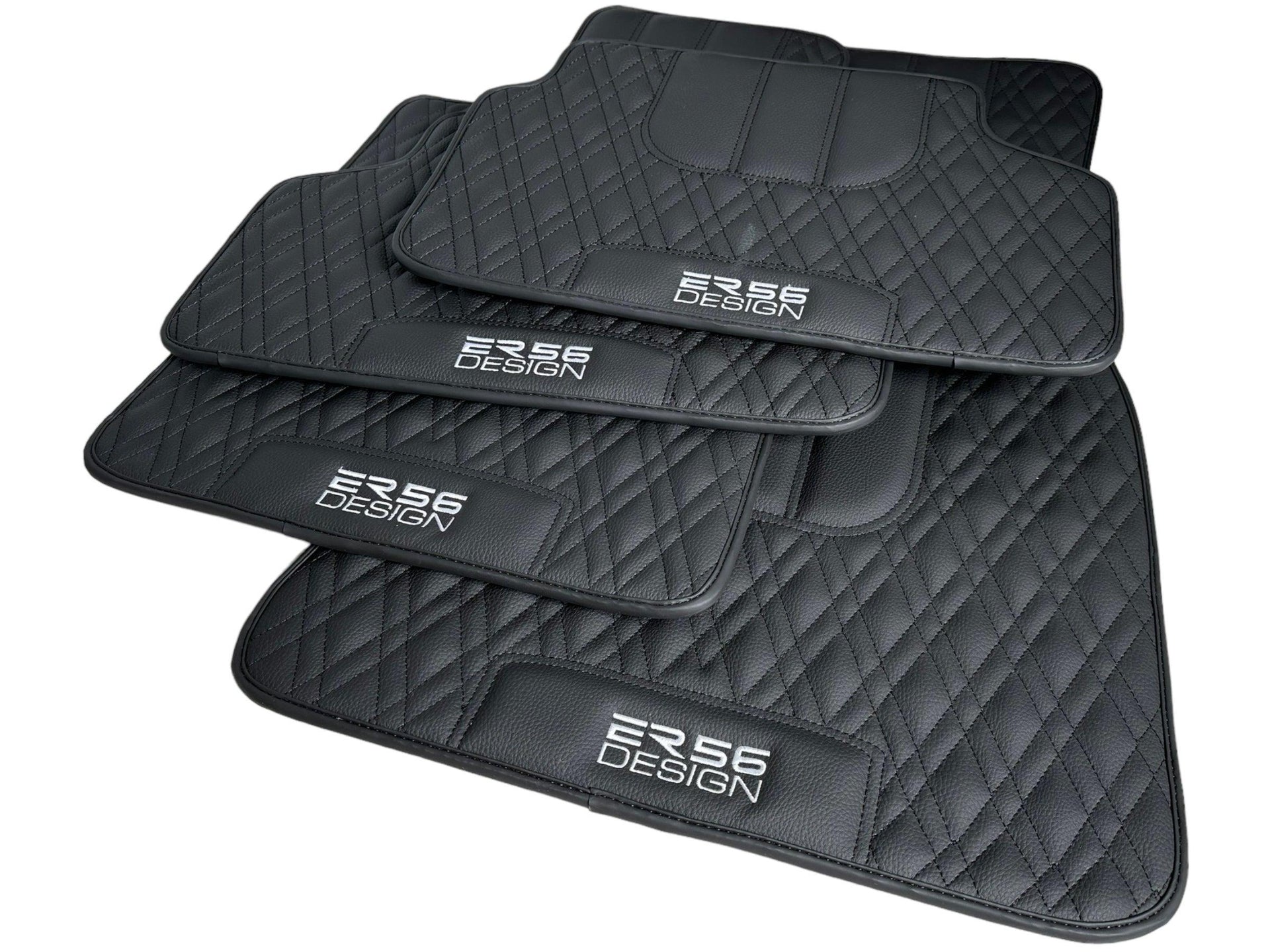 Floor Mats For BMW G61 (2023-2026) Touring Black Leather Er56 Design - AutoWin