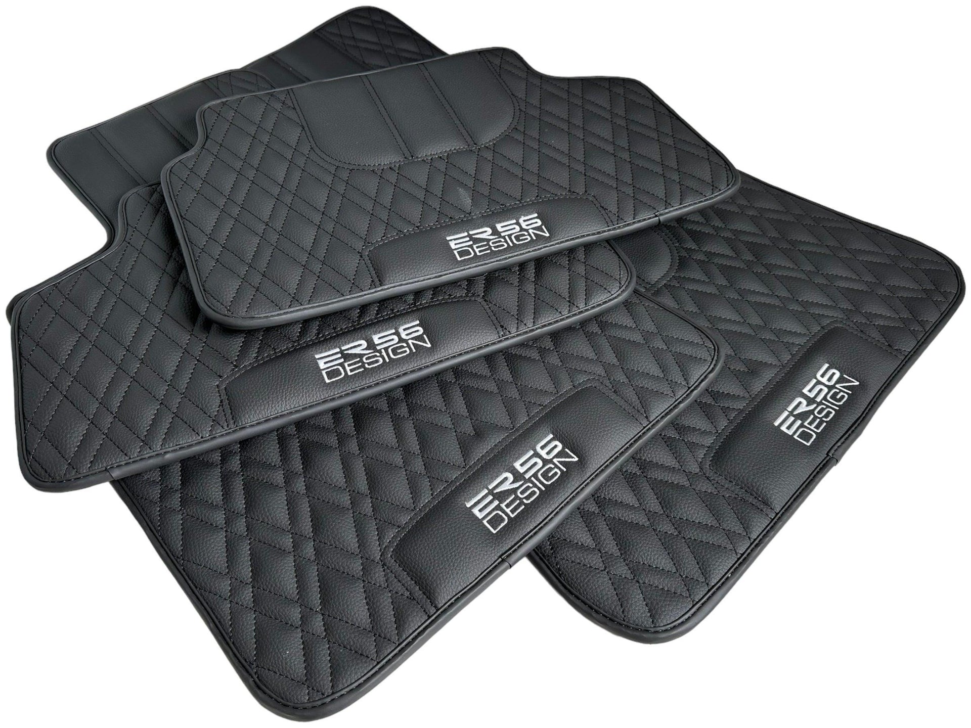 Floor Mats For BMW G61 (2023-2026) Touring Black Leather Er56 Design - AutoWin
