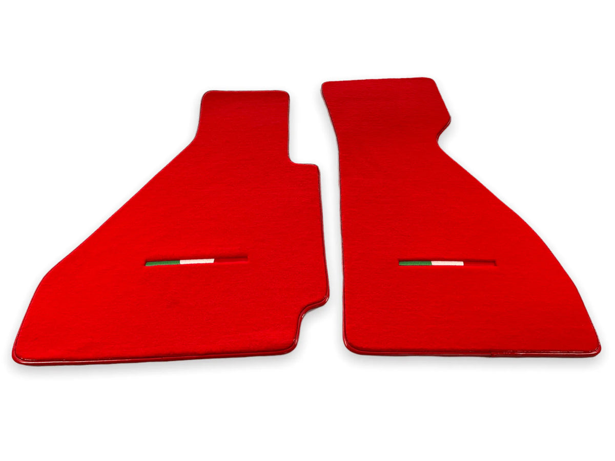 Floor Mats For Ferrari 328 GTB 1985-1989 Red Autowin Brand Italian Edition - AutoWin
