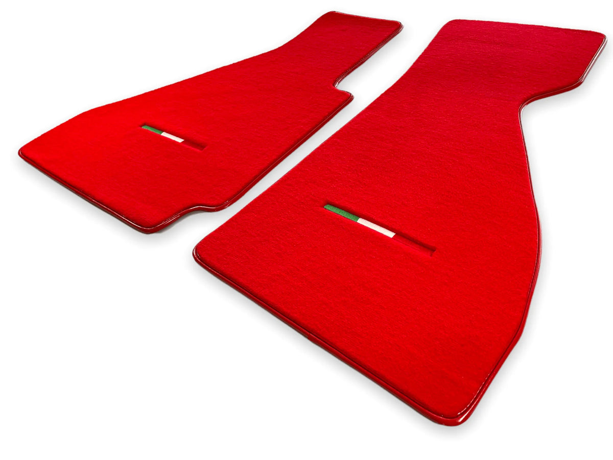 Floor Mats For Ferrari 328 GTB 1985-1989 Red Autowin Brand Italian Edition - AutoWin