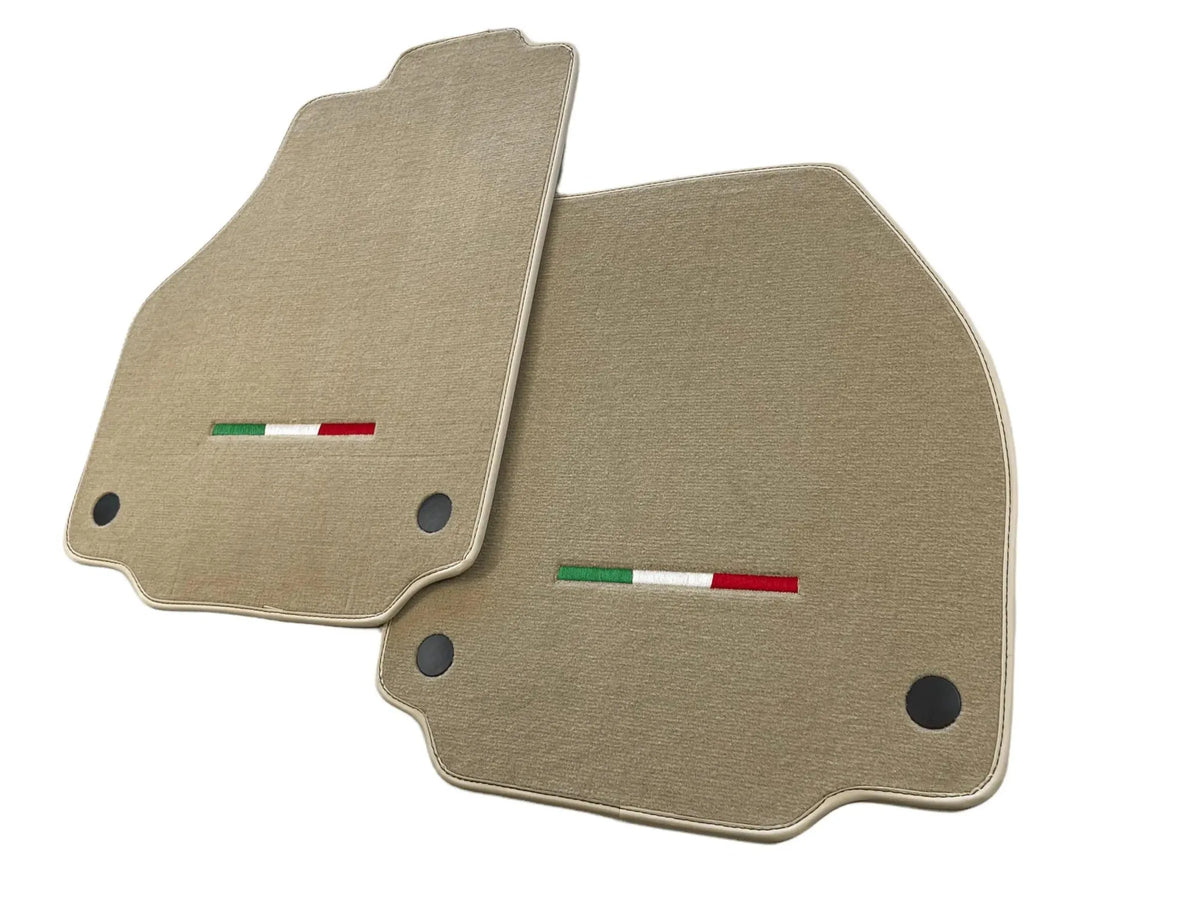 Floor Mats For Ferrari 488 2015-2022 Beige Autowin Brand Italian Edition