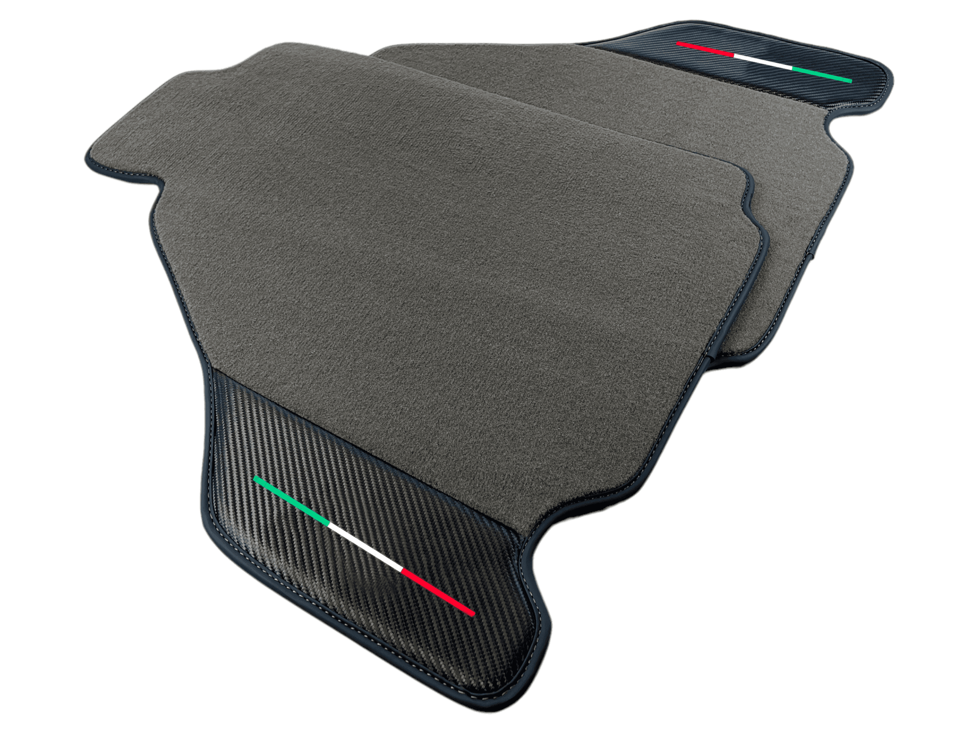 Gray Floor Mats For Ferrari F430 2004-2009 With Carbon Fiber Leather - AutoWin