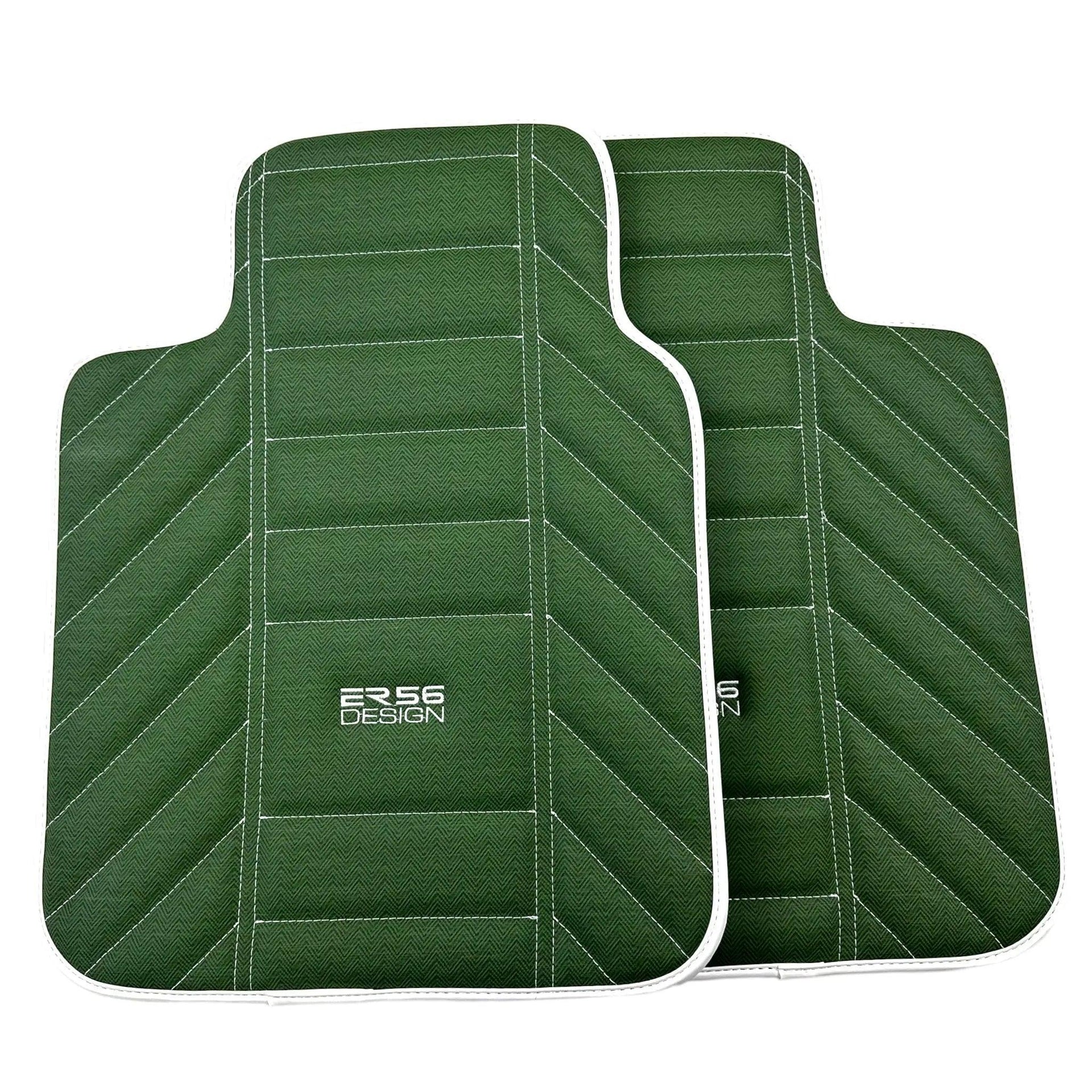 Green Leather Floor Mats For Rolls Royce Black Badge Phantom Drophead Coupe 2007–2016 - AutoWin