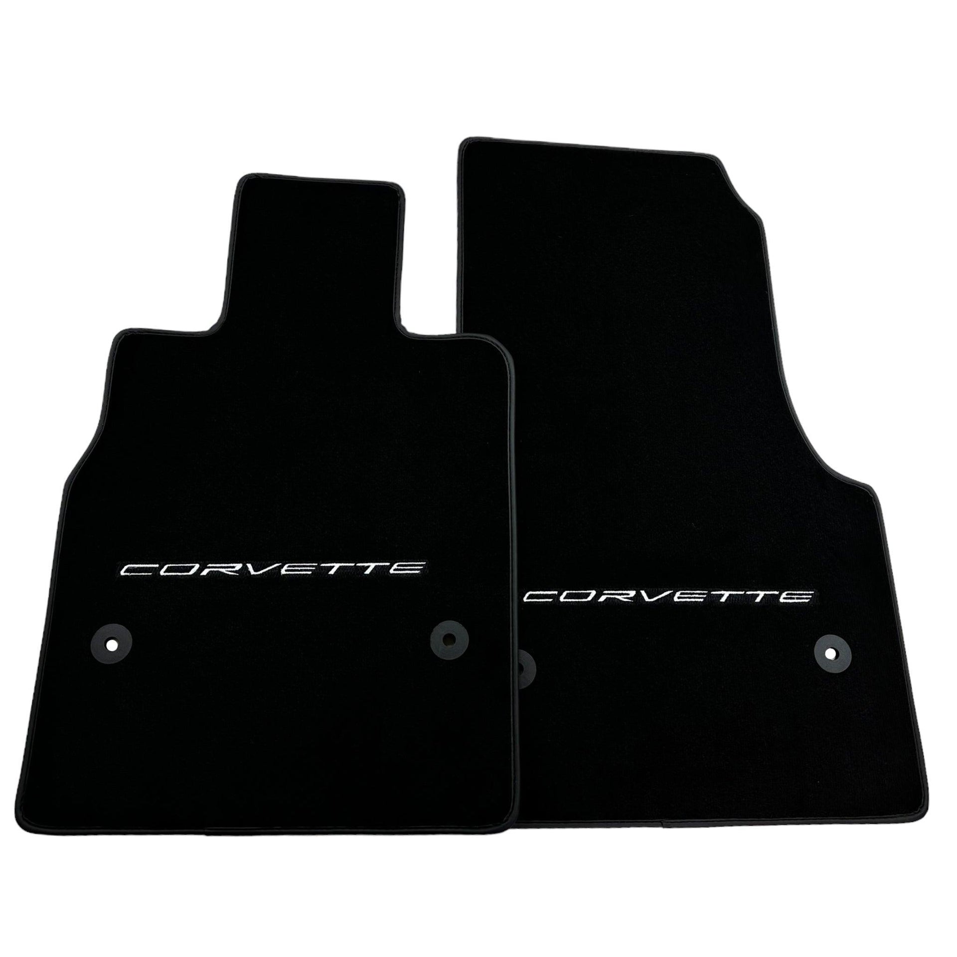 Black Floor Mats For Chevrolet Corvette C8 (2020-2024) - AutoWin