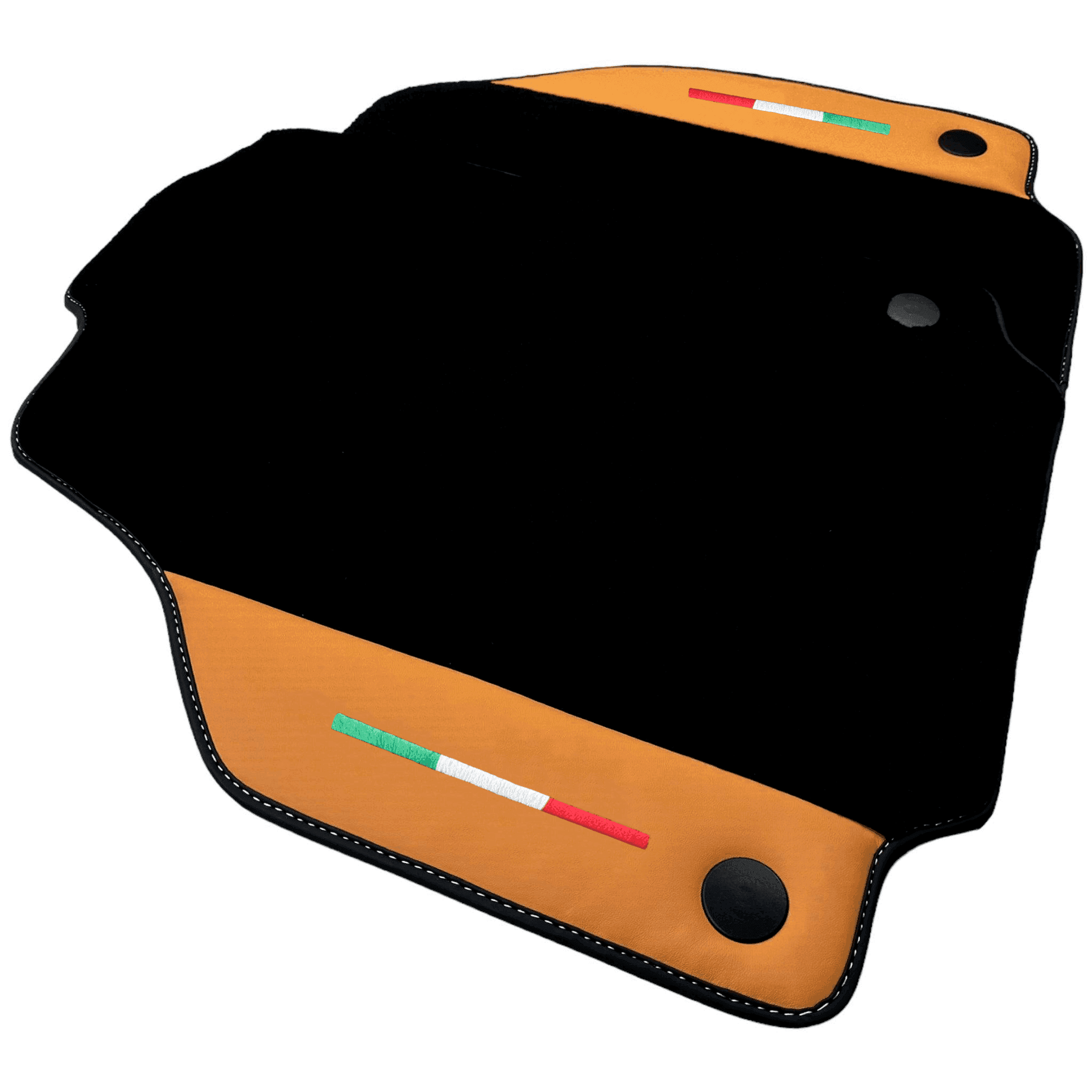 Black Floor Mats for Ferrari 458 Spider (2012-2015) with Beige Nappa Leather | Italian Edition - AutoWin