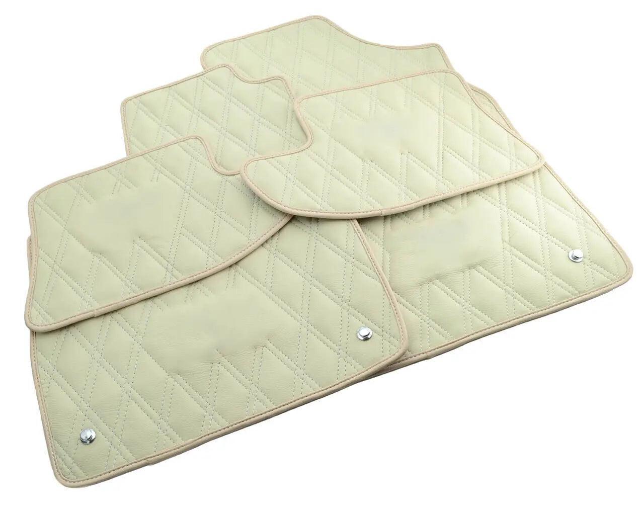 Leather Floor Mats For Bentley Continental GT Beige 2011–2018 - AutoWin