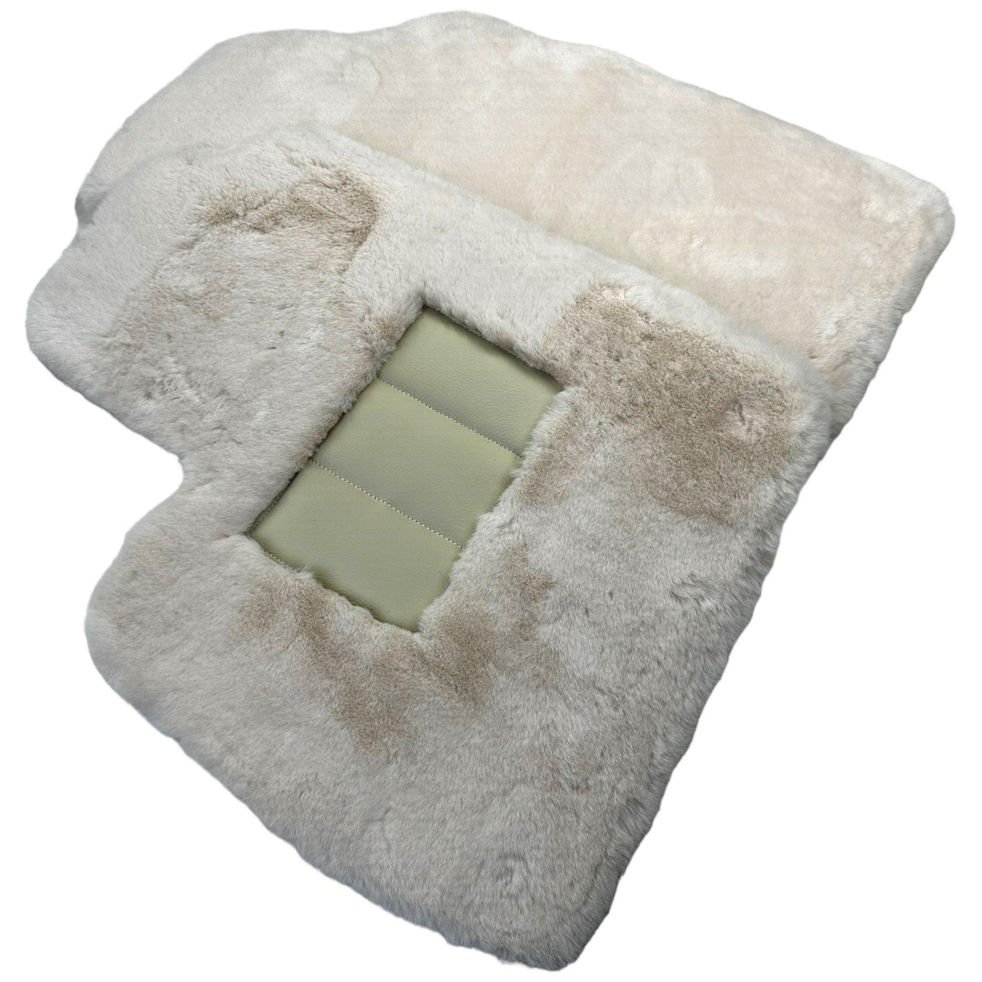 White Sheepskin Floor Mats for Bentley Continental GT (2011–2018) ER56 Design - AutoWin