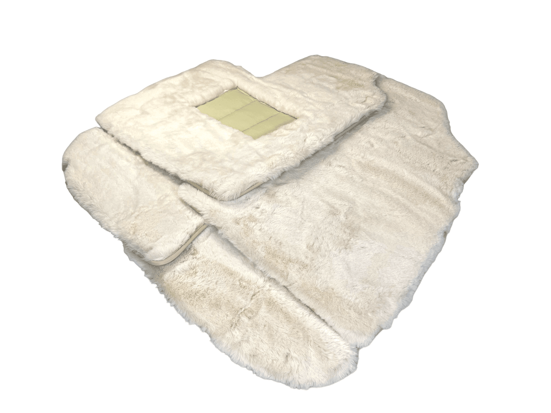 White Sheepskin Floor Mats For Bentley Continental GTC (2006–2011) Er56 Design - AutoWin