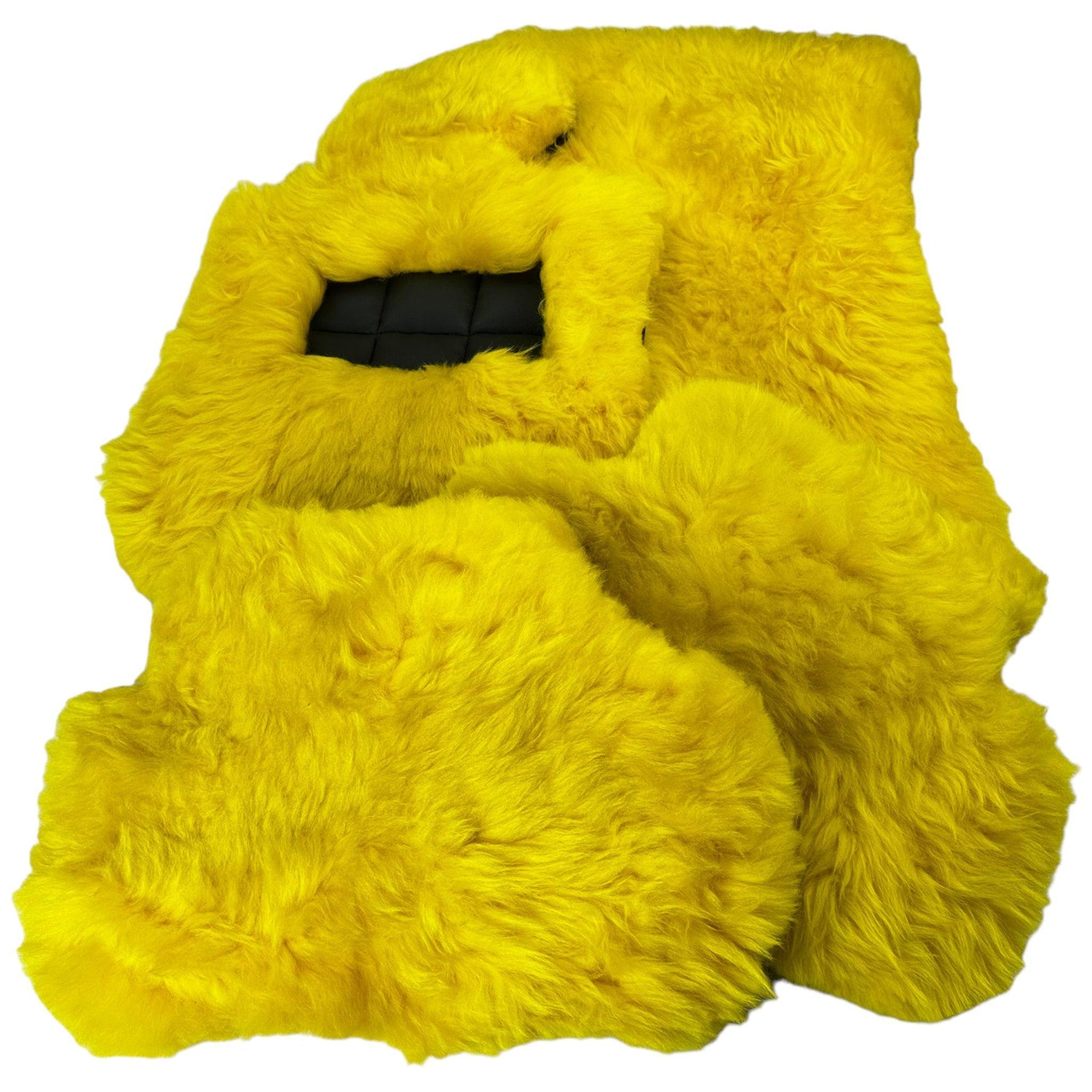 Yellow Sheepskin Floor Mats for Rolls Royce Cullinan Rr31 (2018-2023) ER56 Design Brand - AutoWin