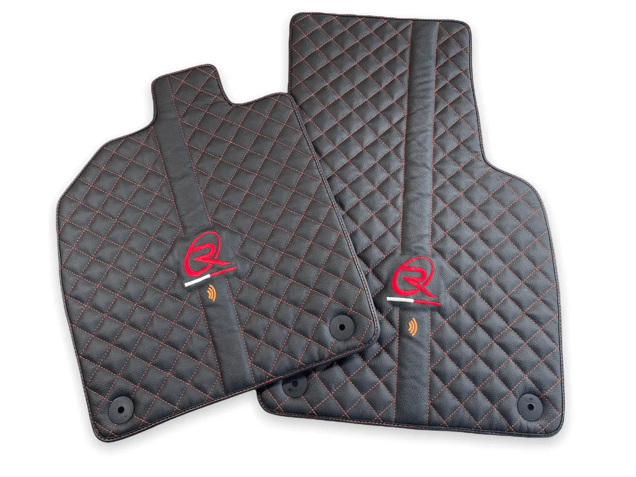 Black Leather Floor Mats for Audi R8 2015-2023 - AutoWin