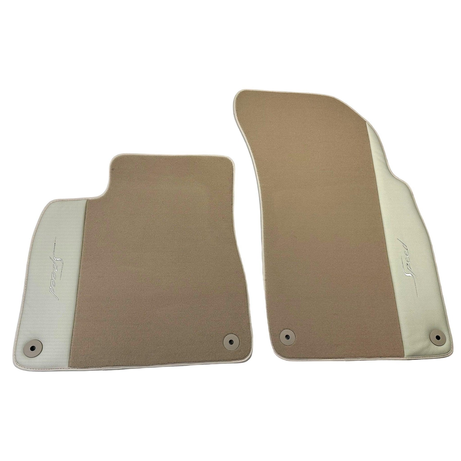 Beige Floor Mats for Bentley Mulsanne (2010-2020) with Leather - AutoWin