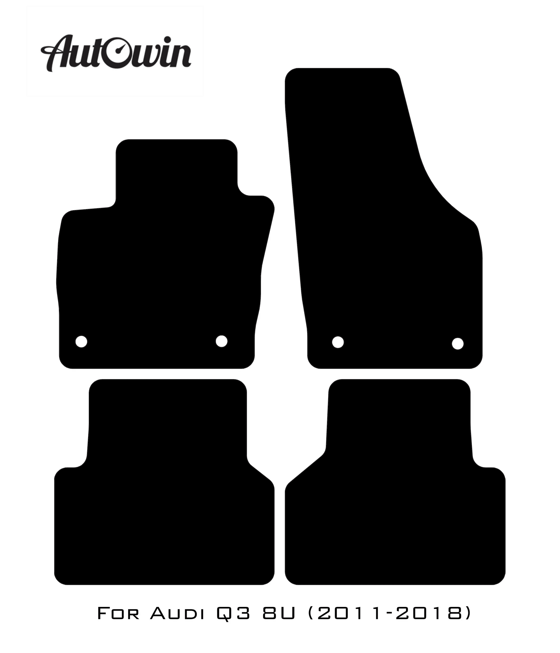 Black Floor Mats for Audi Q3 8U (2011-2018) | Fighter Jet Edition - AutoWin