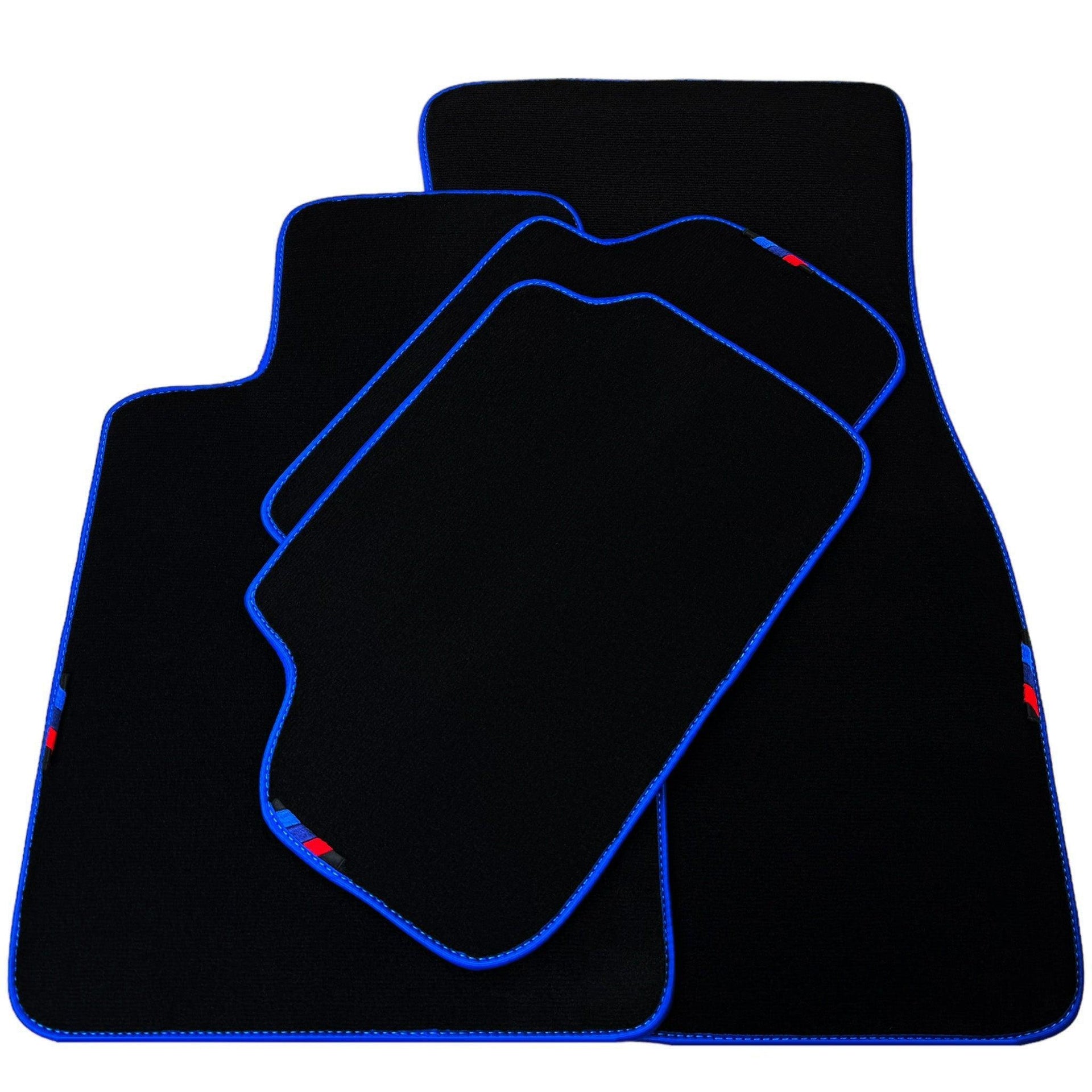 Black Floor Mats For BMW 3 Series E92 | Blue Trim - AutoWin