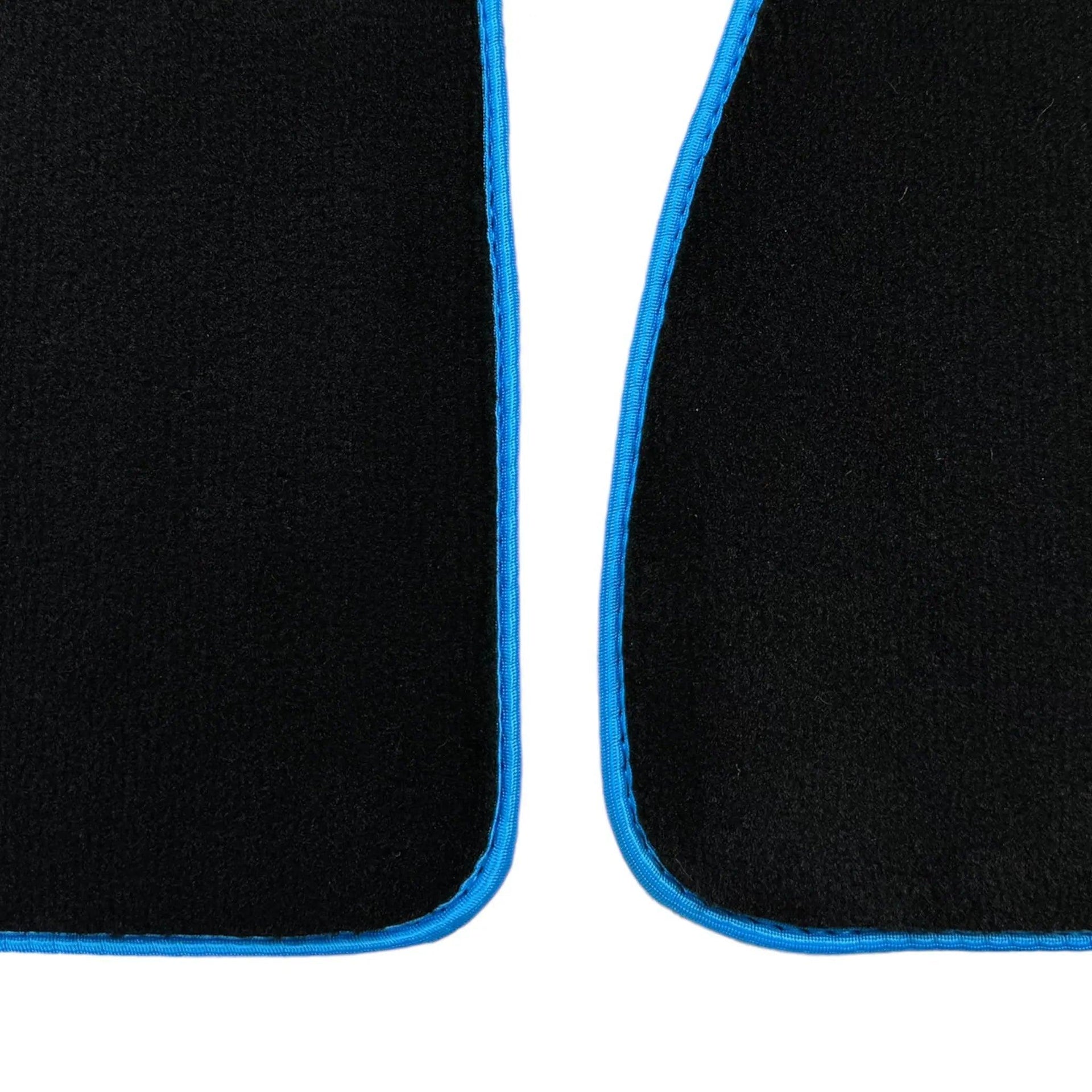 Black Floor Mats For BMW 3 Series E92 | Sky Blue Trim - AutoWin
