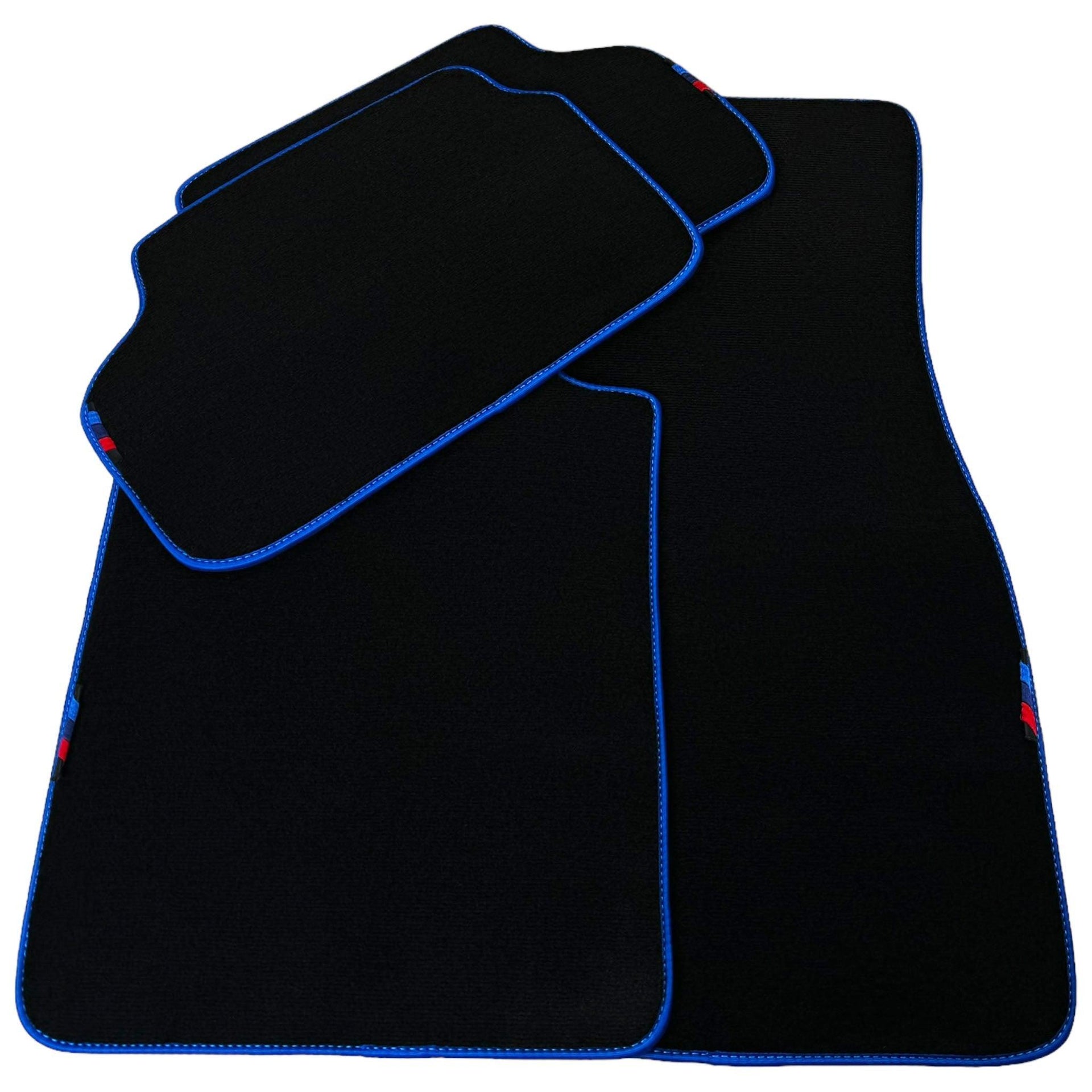 Black Floor Mats For BMW 5 Series F07 Gt | Blue Trim - AutoWin