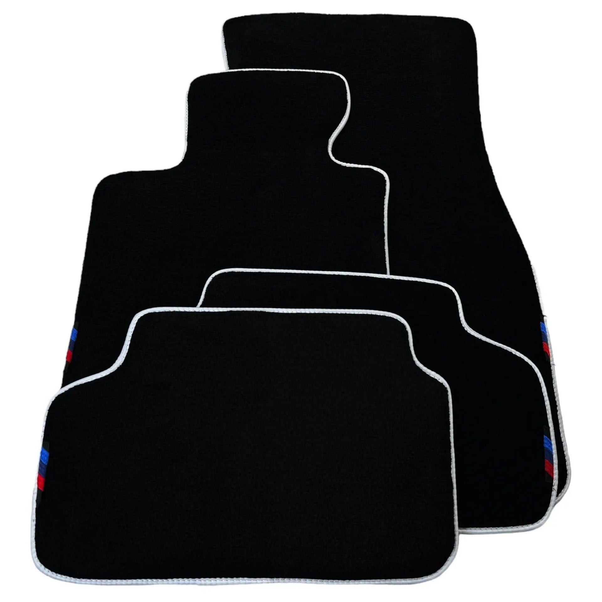 Black Floor Mats For BMW 5 Series F07 Gt | White Trim - AutoWin