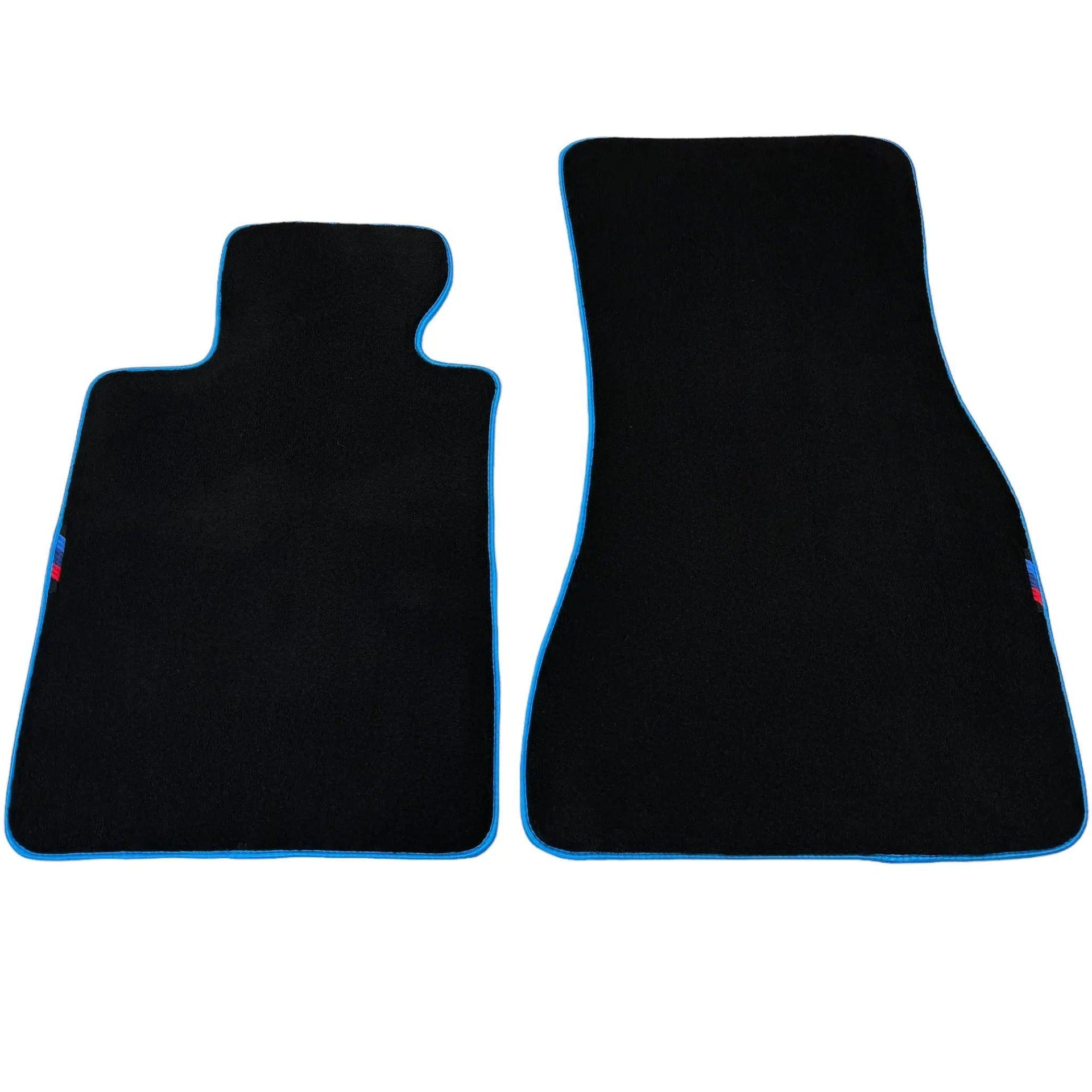 Black Floor Mats For BMW X5 Series E70 | Sky Blue Trim - AutoWin