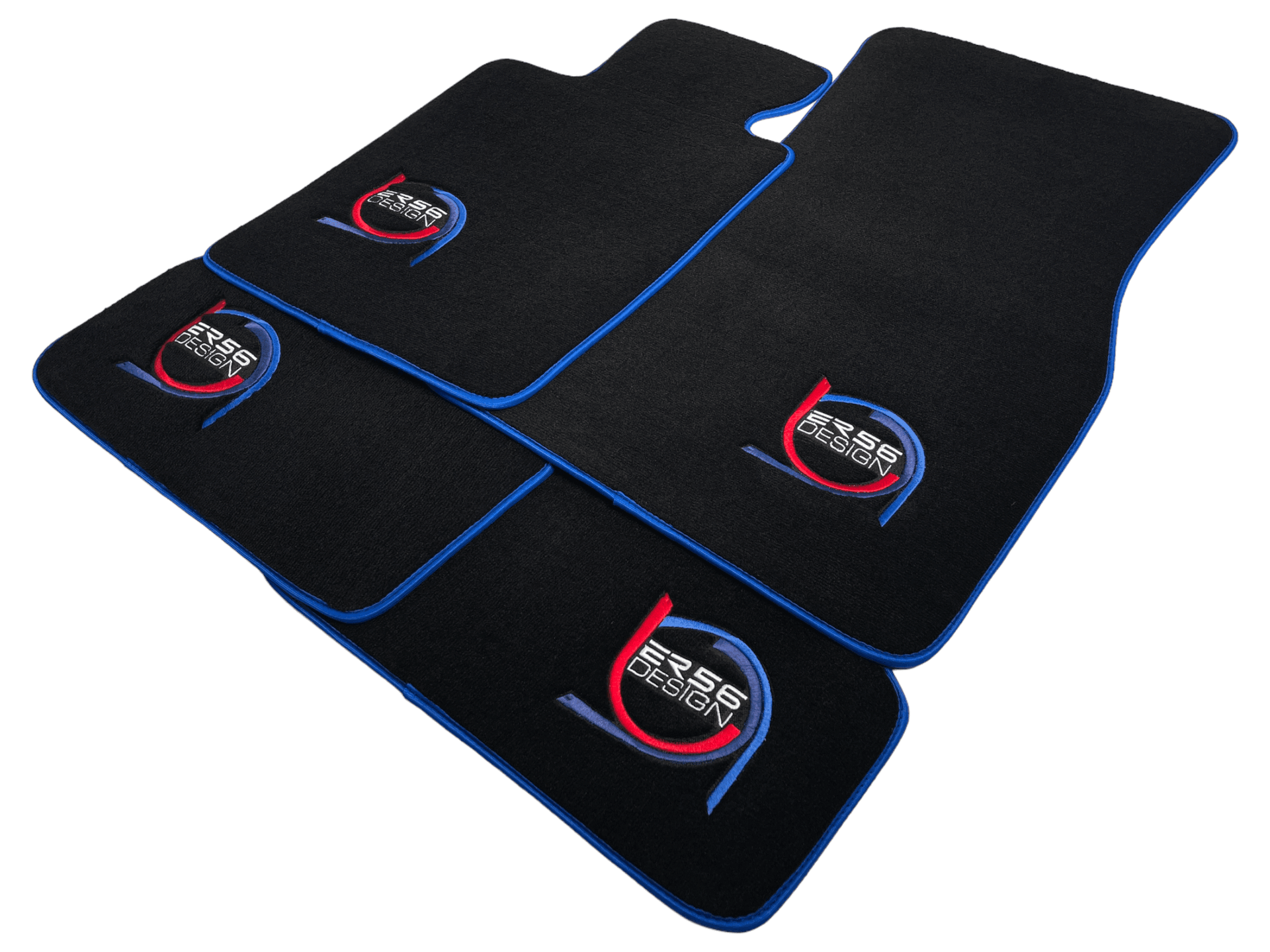 Black Floor Mats For BMW X5M F95 SUV ER56 Design Limited Edition Blue Trim - AutoWin