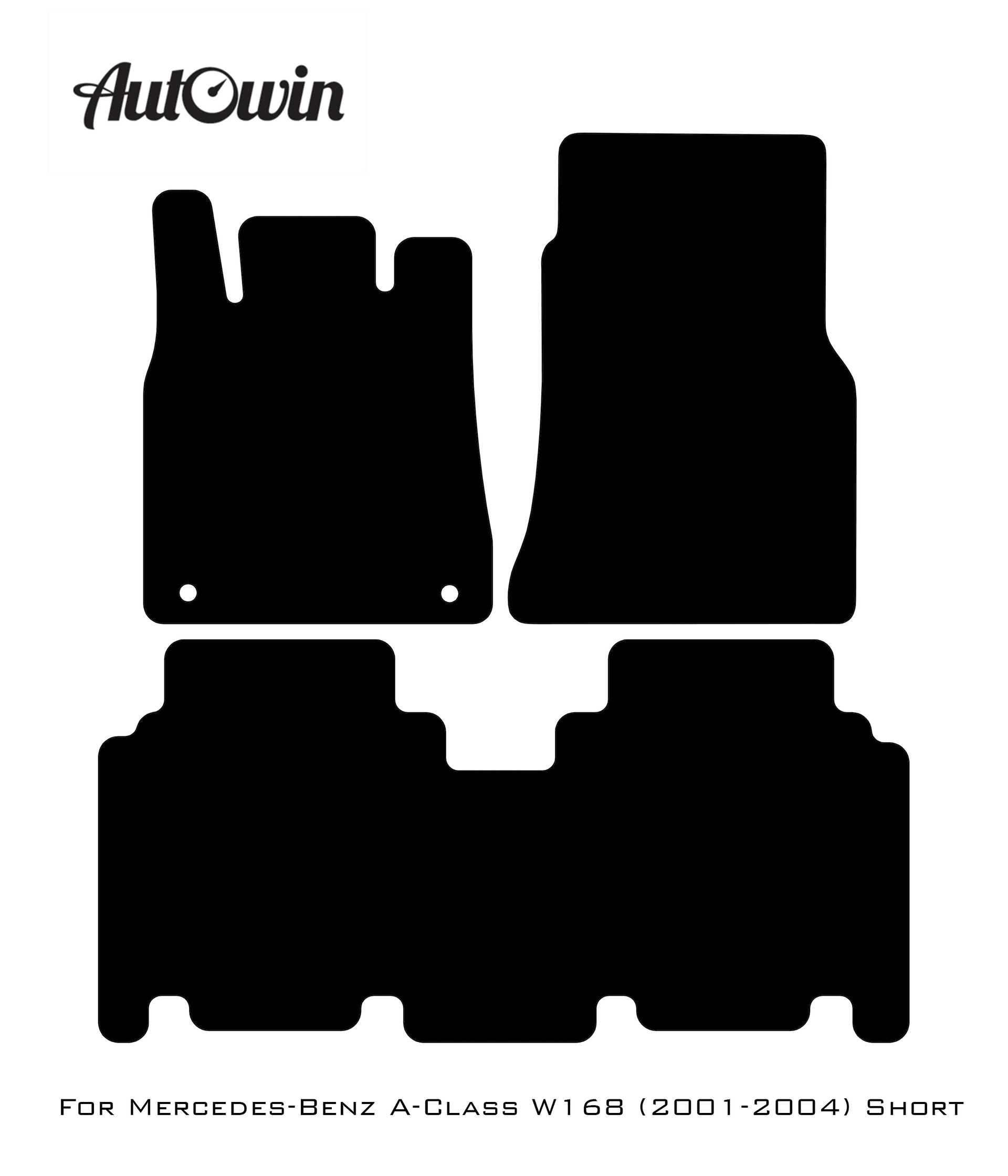 Black Floor Mats For Mercedes Benz A-Class W168 (2001-2004) | AutoWin Edition - AutoWin