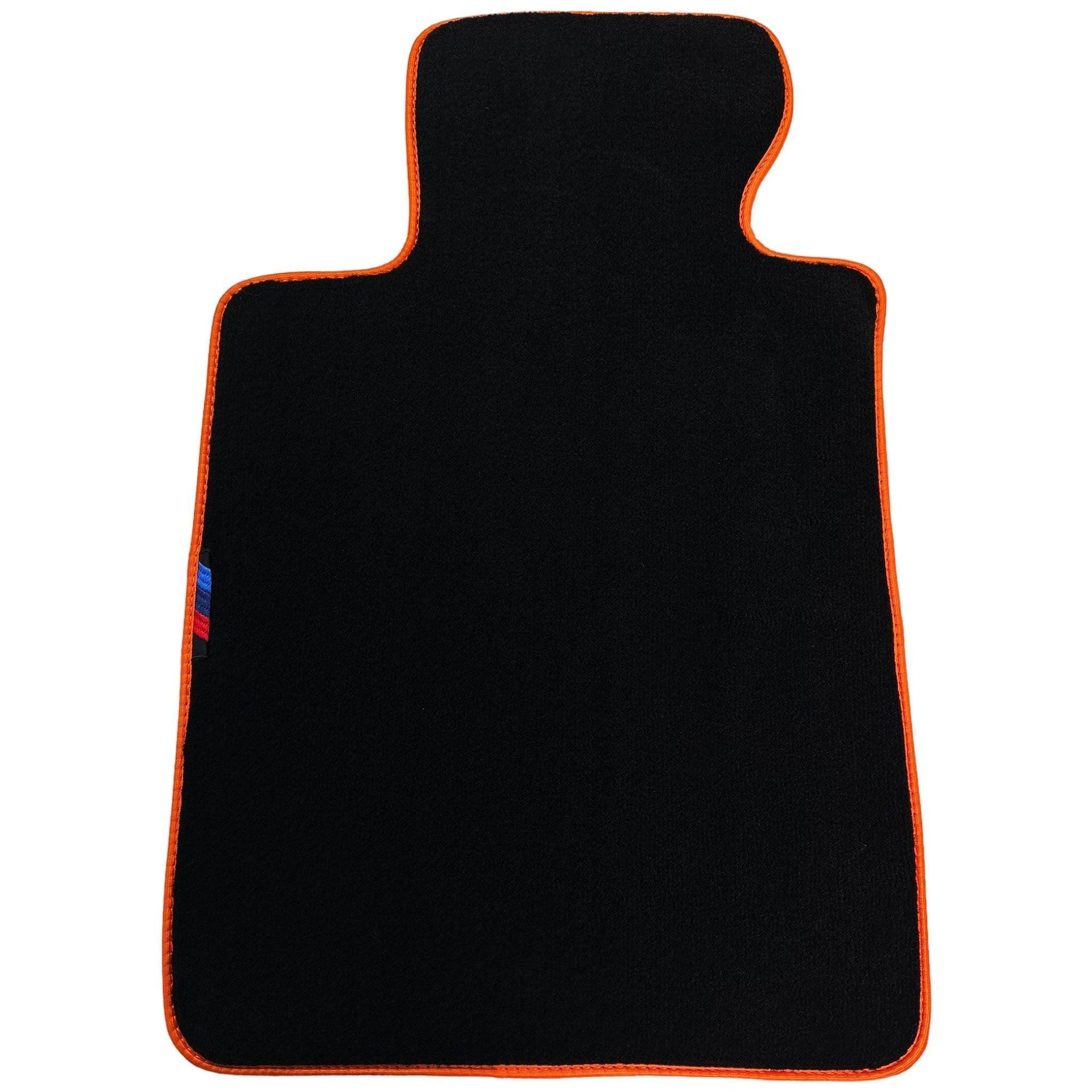 Black Mats For BMW 3 Series E30 2-doors Coupe | Orange Trim - AutoWin