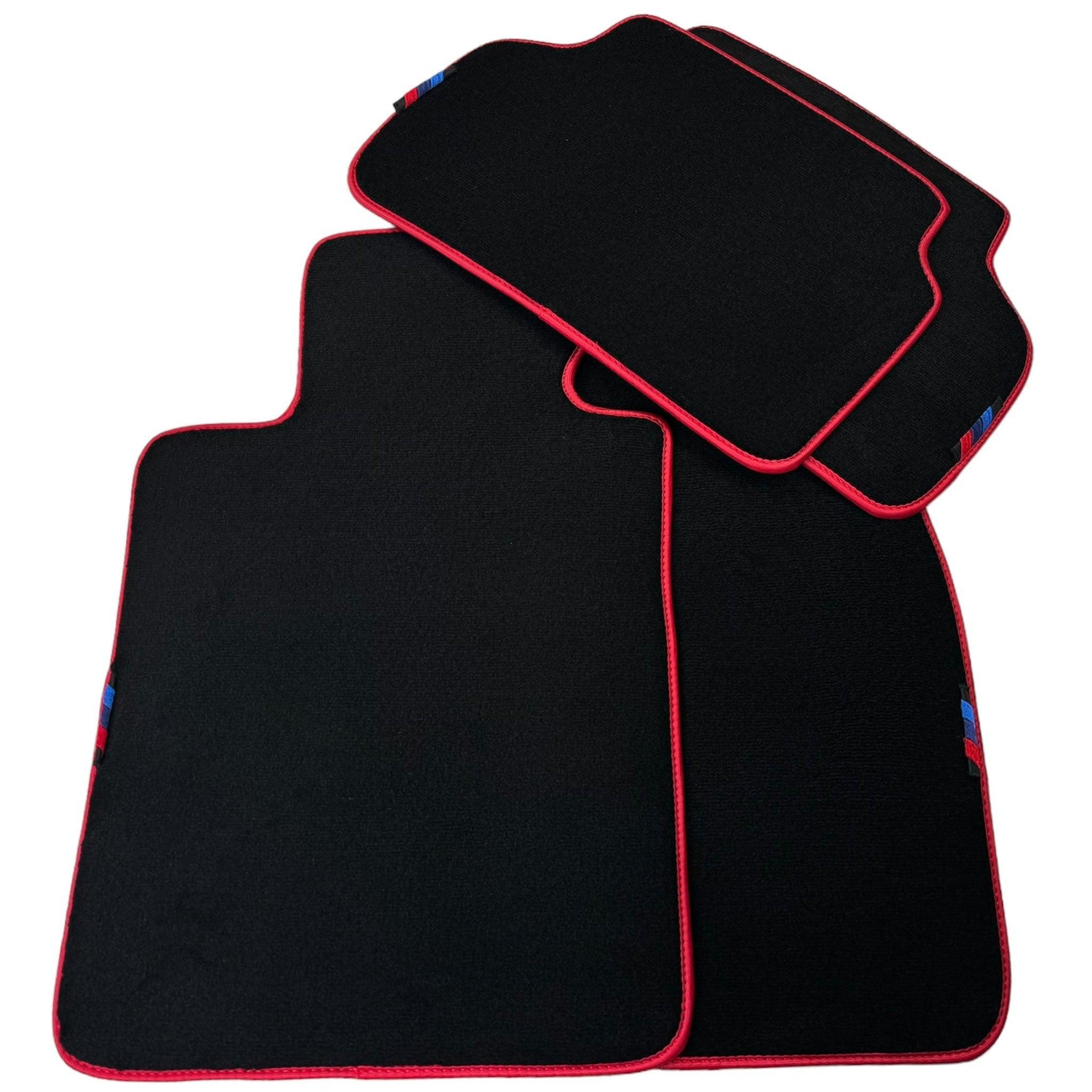 Black Mats For BMW 3 Series E91 5-door Touring | Red Trim - AutoWin