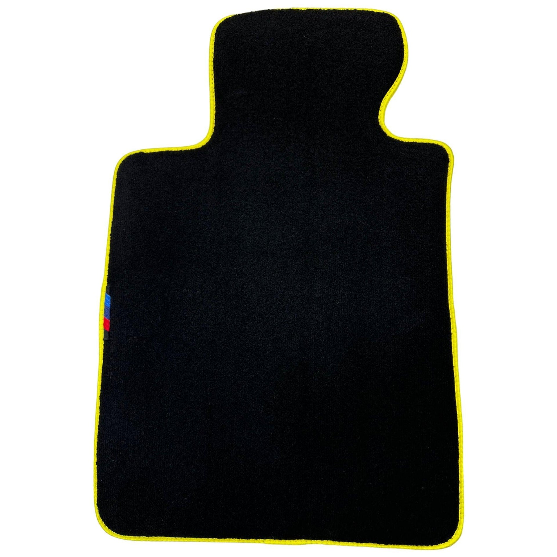 Black Mats For BMW 3 Series E91 5-door Touring | Yellow Trim - AutoWin