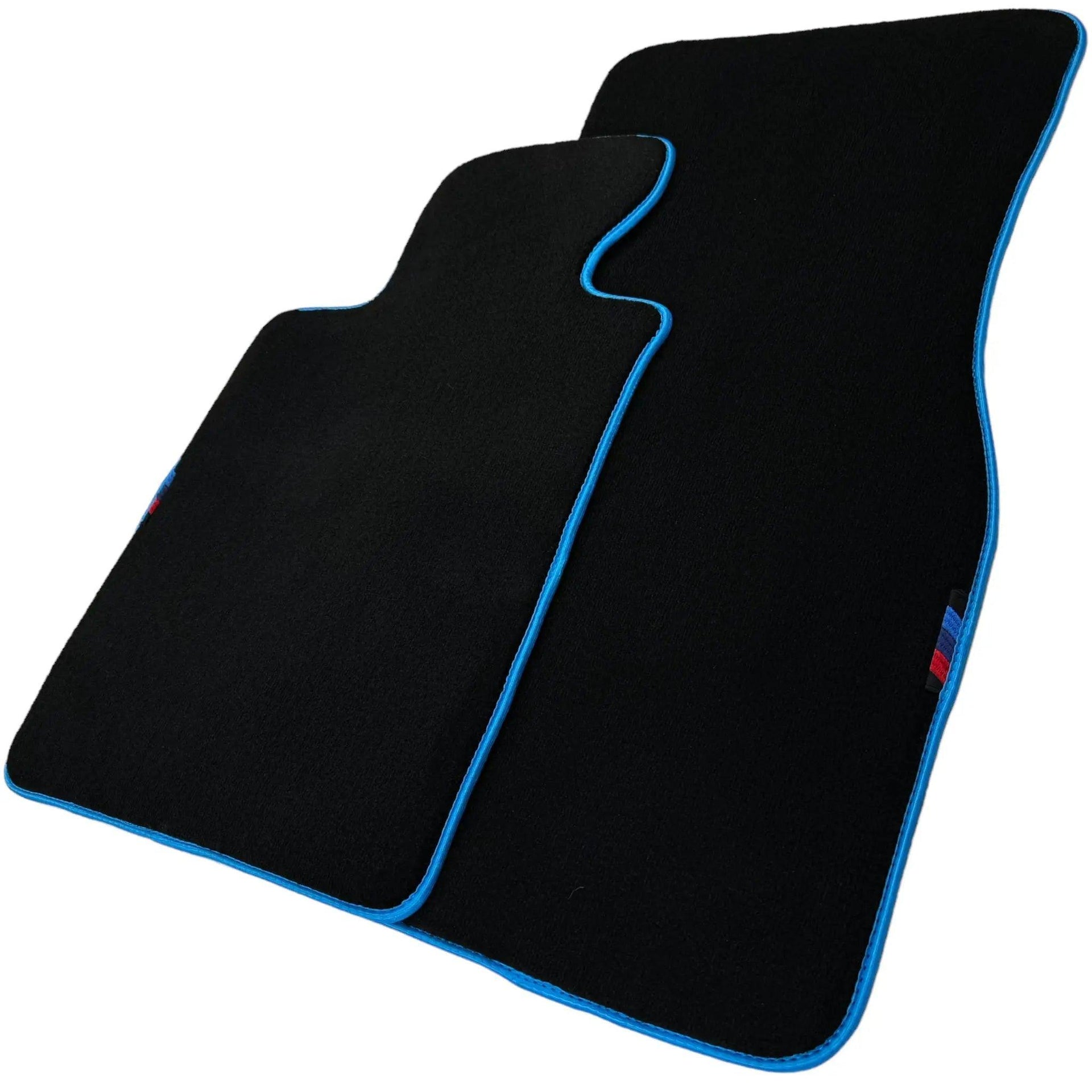 Black Mats For BMW M5 E34 | Sky Blue Trim - AutoWin