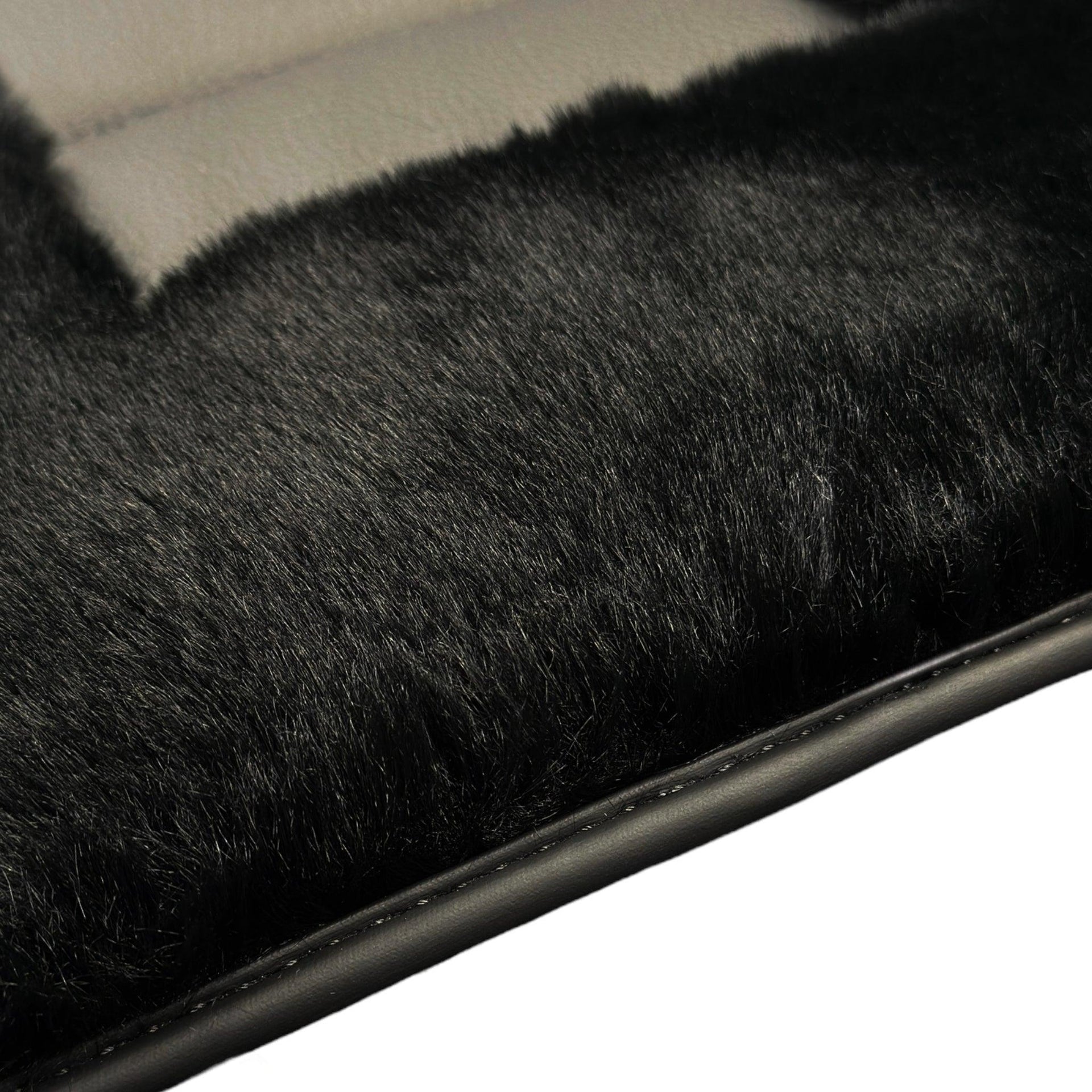 Black Sheepskin Floor Mats For BMW M6 F12 Convertible No Steps Edition - AutoWin