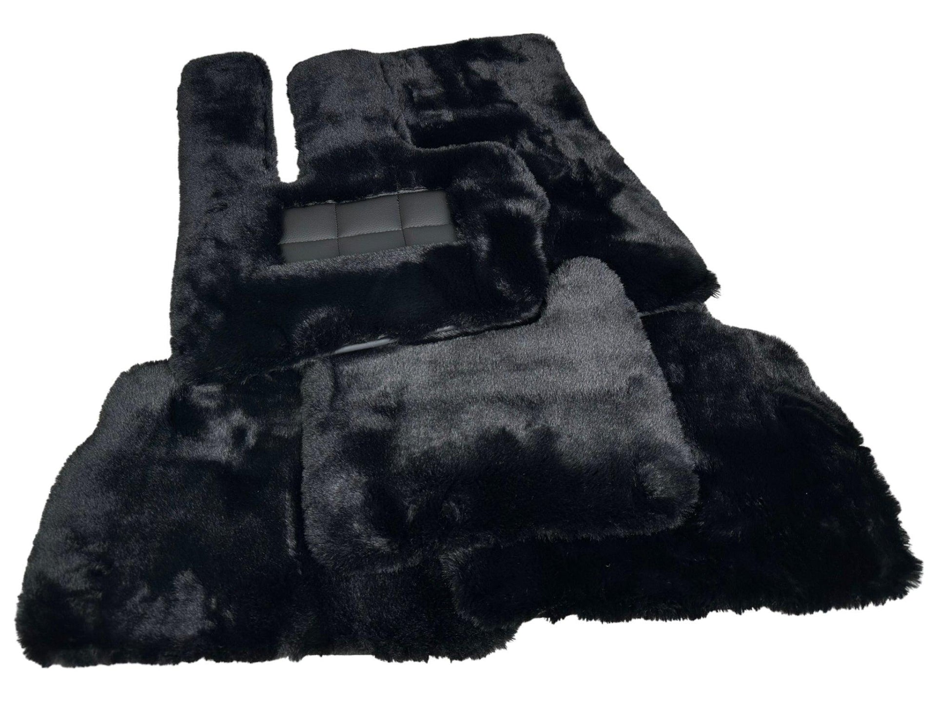 Black Sheepskin Floor Mats For Mercedes-Benz G Class 2019-2022 W463 ER56 Design - AutoWin